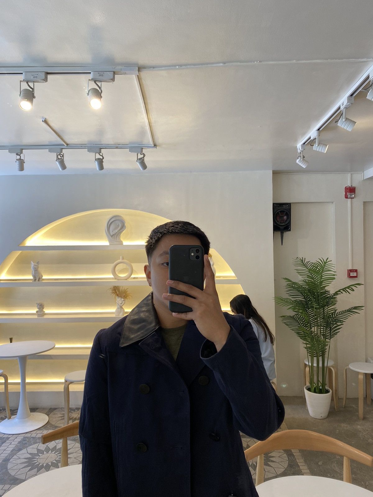 SANDRO Detachable Collar Double Breasted Jacket