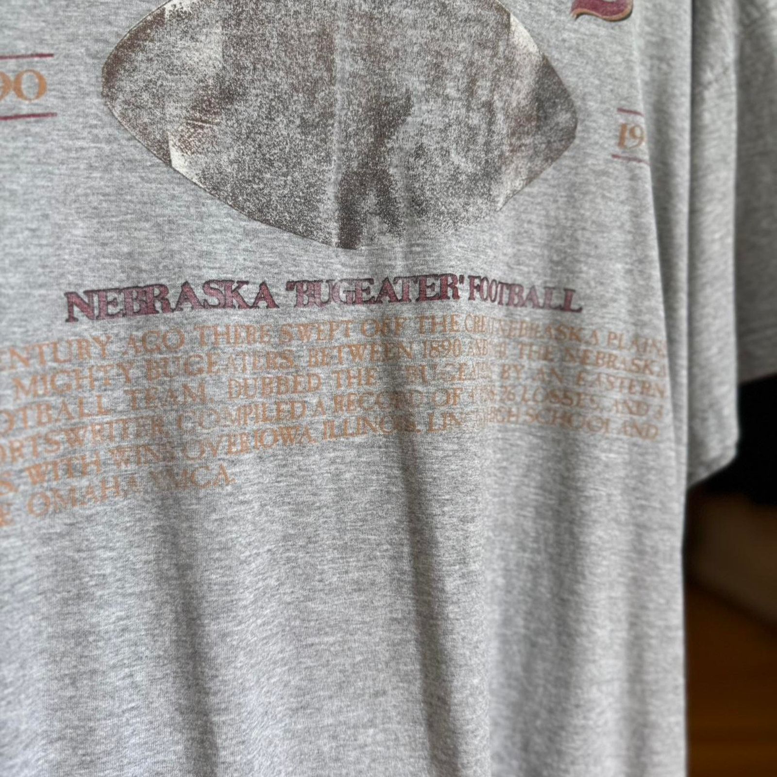 Vintage Vintage 90s Nebraska Huskers Bugeaters Football T-Shirt Size US XL / EU 56 / 4 - 4 Thumbnail