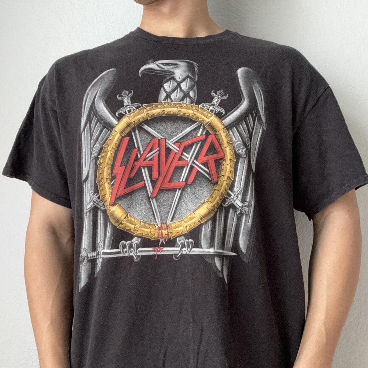 Band Tees × Vintage Vintage 2000s Slayer Band Graphics Black Tee Shirt Size US XL / EU 56 / 4 - 4 Thumbnail