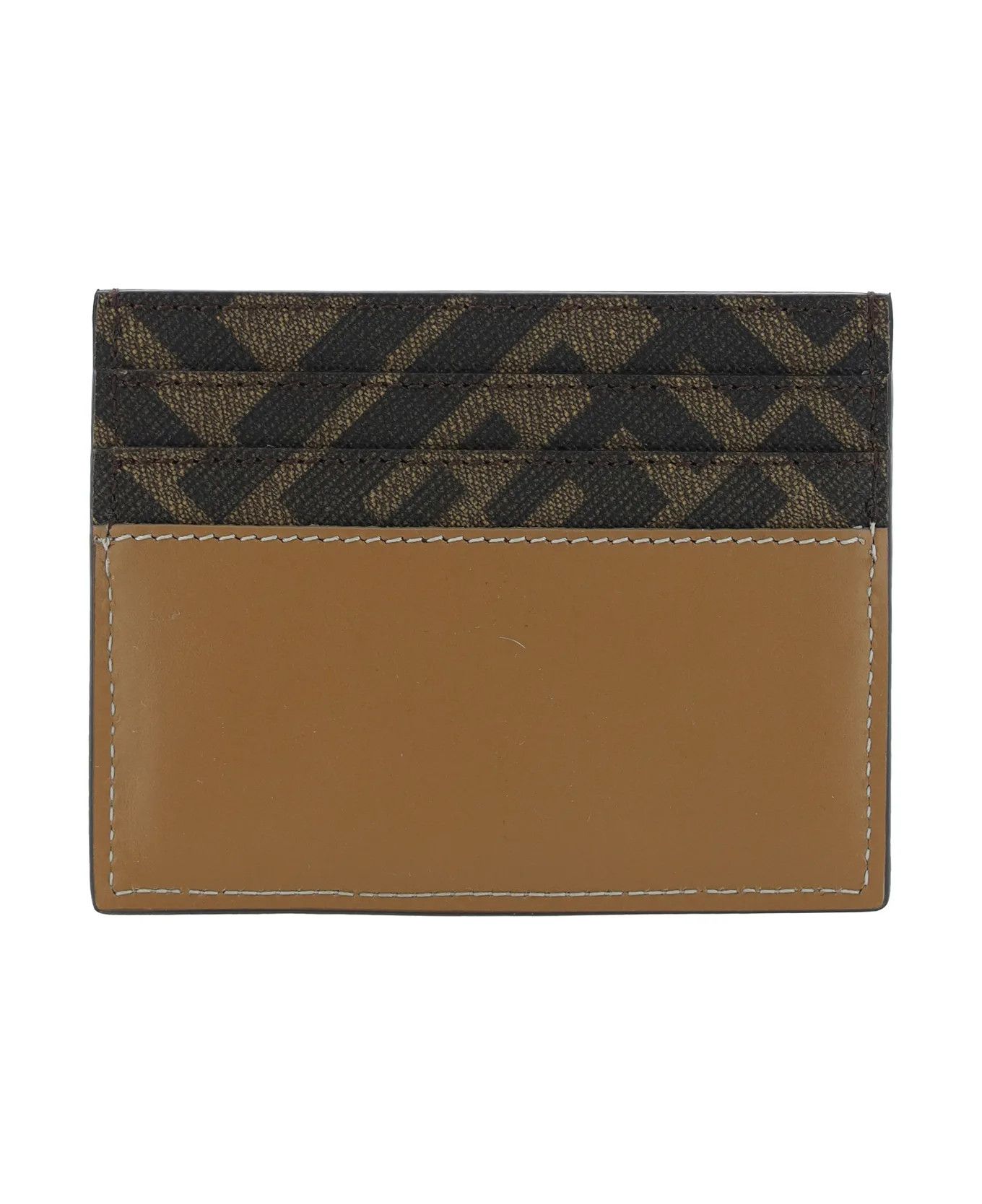 Fendi o1s1wg111125 Size: OS/ FF Squared Card Holder in Beige Size ONE SIZE - 3 Thumbnail