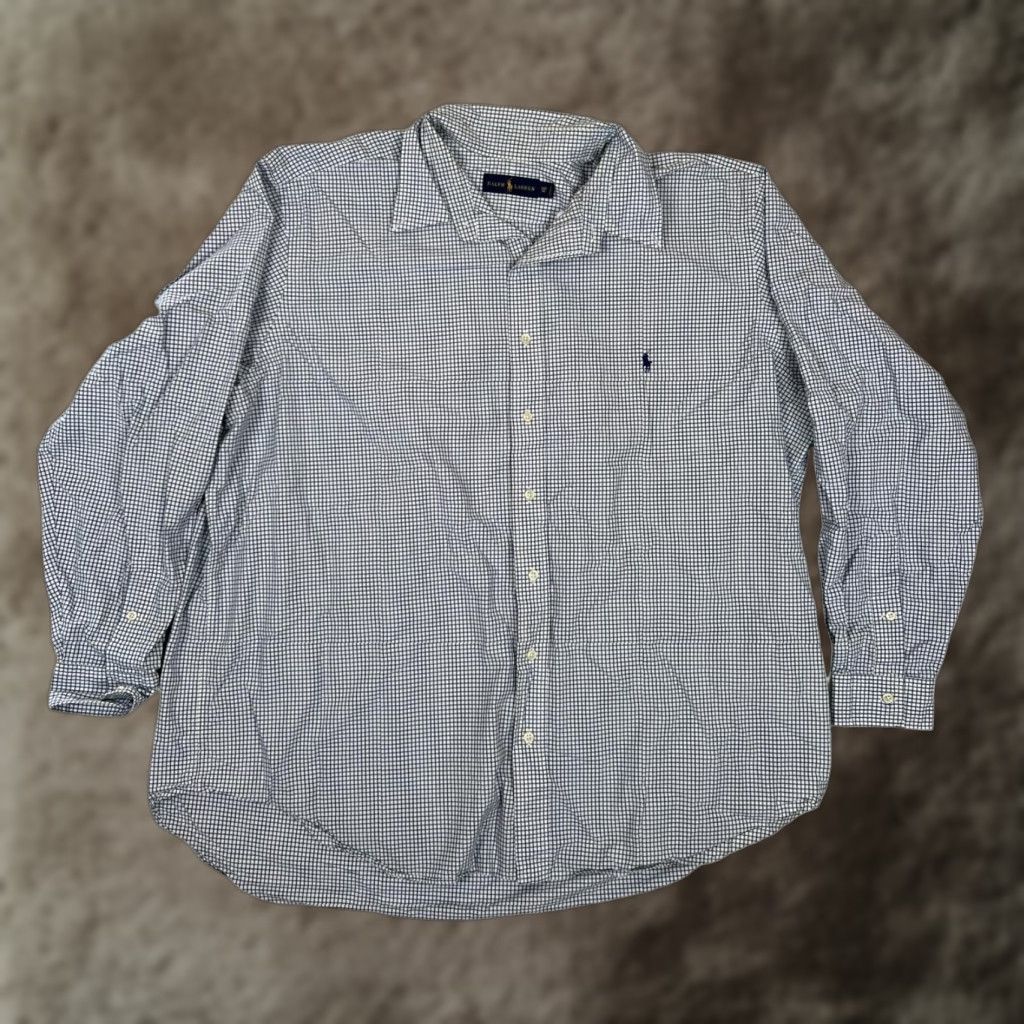Ralph Lauren Ralph Lauren Shirt Mens 2XB Big Blue Check Button-Down Long Sleeve Casual Size US XXL / EU 58 / 5 - 1 Thumbnail