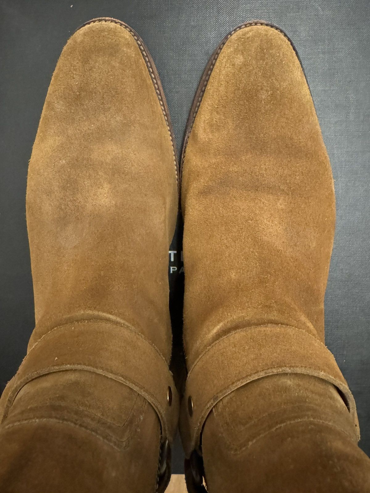 Hedi Slimane × Saint Laurent Paris Saint Laurent Wyatt Harness Boots in Ochre Size US 8.5 / EU 41-42 - 16 Thumbnail