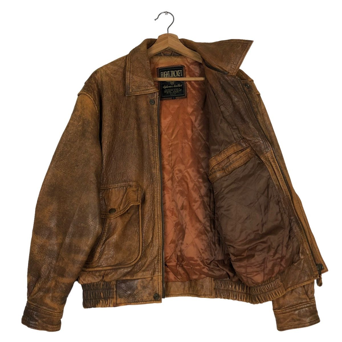 Vintage 🔥VINTAGE LEATHER FLIGHT JACKET USA STYLEWEAR LEATHER Size US L / EU 52-54 / 3 - 11 Thumbnail
