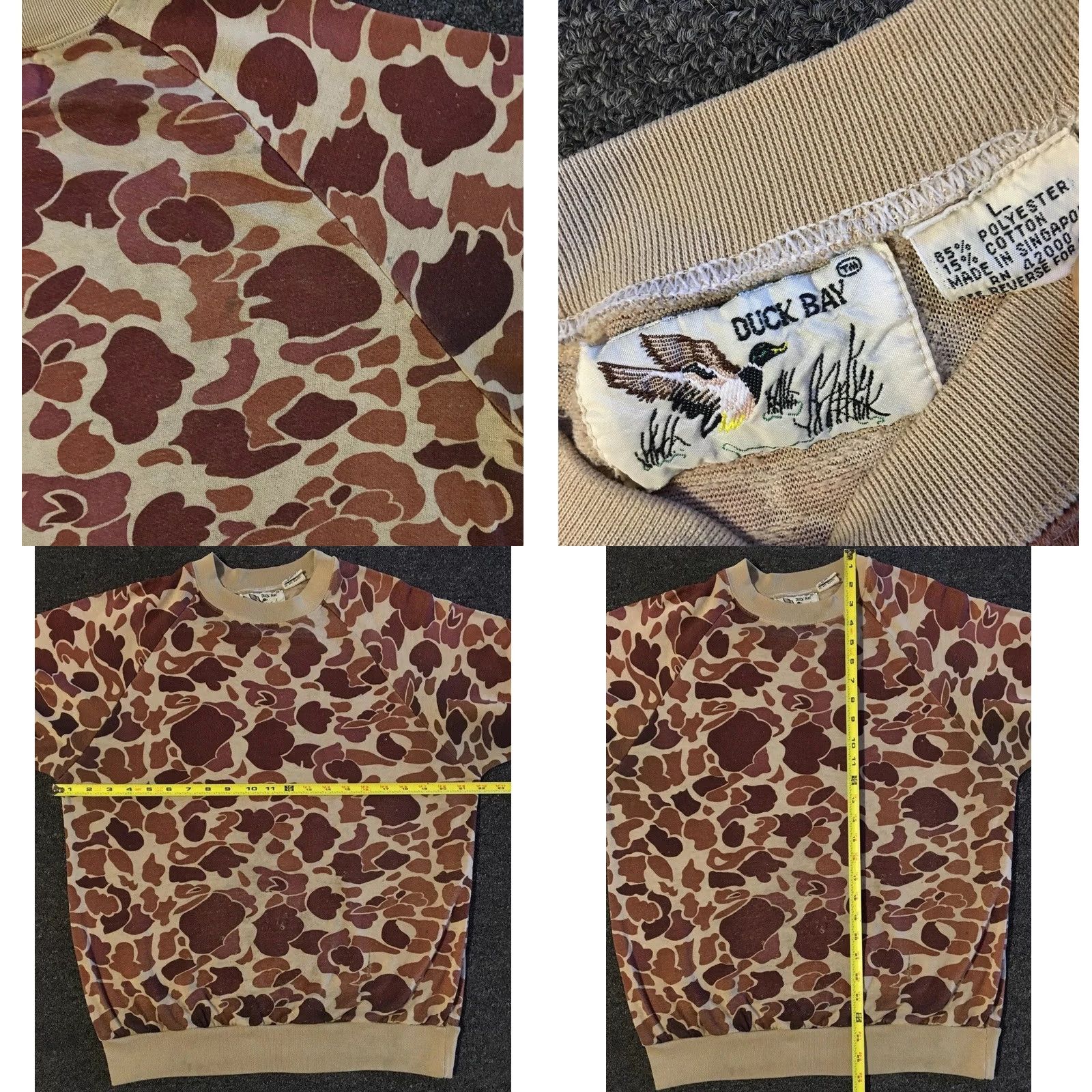 Vintage VINTAGE 80s Frog Camo Faded Distressed Sweatshirt Hoodie Camouflage Army Military Track Grunge 70s Mens M Brown Short Description: See Measurements Size US M / EU 48-50 / 2 - 11 Thumbnail