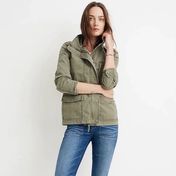 Madewell Madewell XS Olive Green Moto Military Army Utility Jacket PA Size XS / US 0-2 / IT 36-38 - 10 Thumbnail