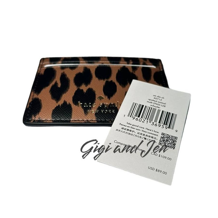 Kate Spade Kate Spade Leopard Print Animal Print Small Slim Card Holder Size ONE SIZE - 4 Thumbnail