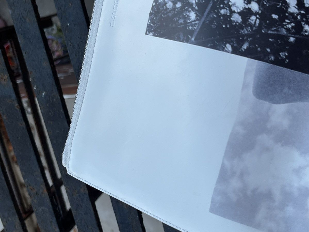 Jil Sander × Raf Simons Archive Graphic Print Zip Pouch in White Smooth Leather Size ONE SIZE - 14 Thumbnail