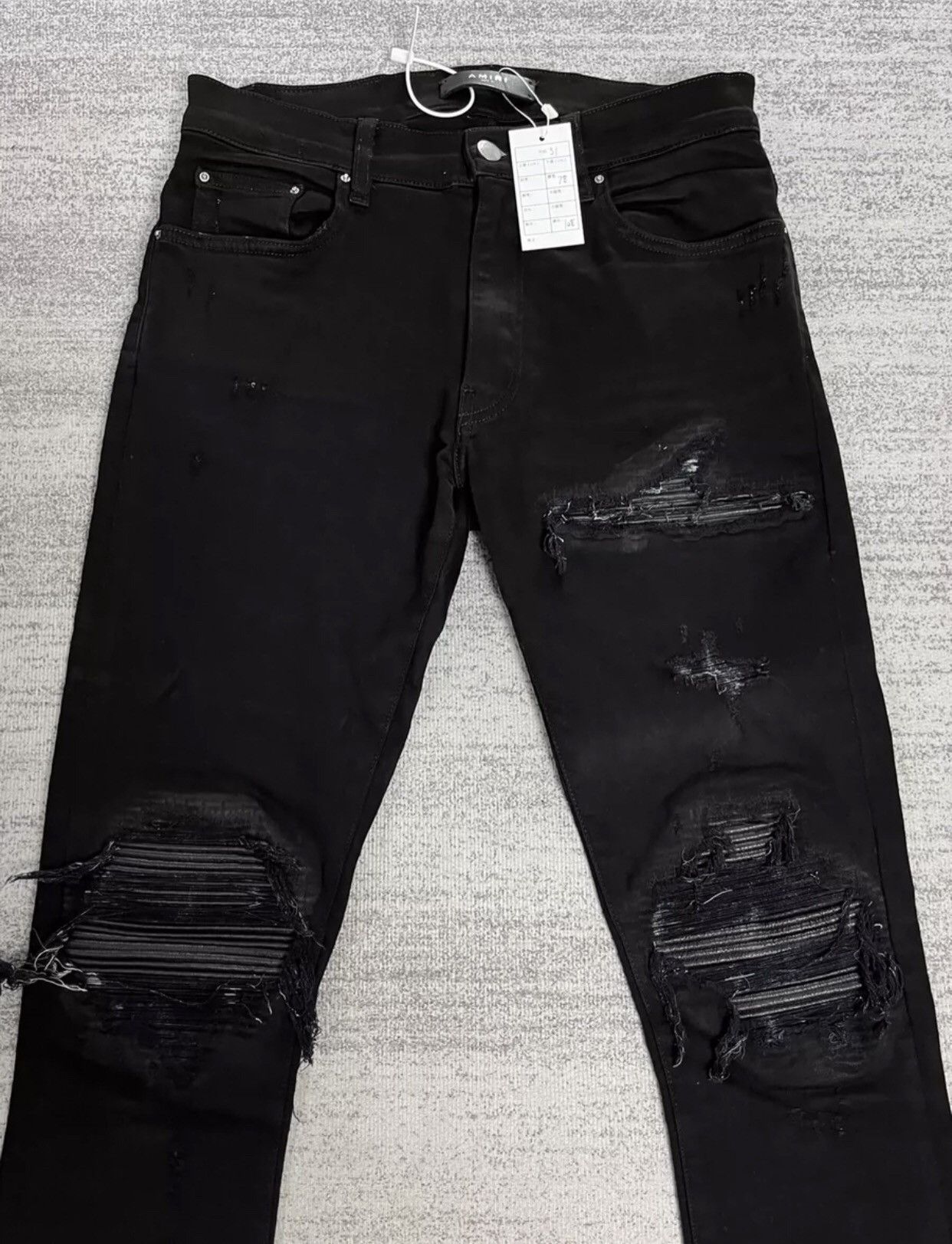 Amiri Amiri mx1 black patchwork distressed jeans 2412-Nextarrow Size US 31 - 3 Thumbnail