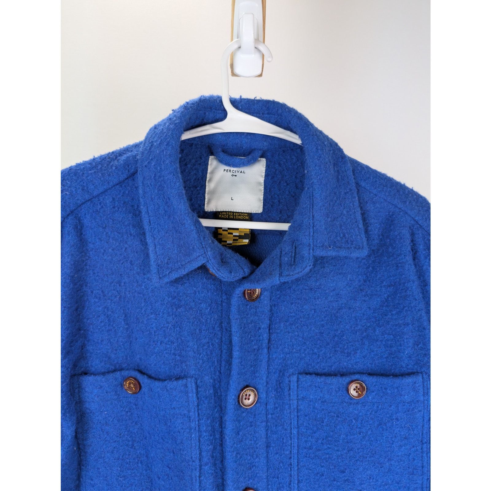 Percival o1rshd1 CC20 Casentino Wool Blanket Overshirt in Blue Size US L / EU 52-54 / 3 - 7 Thumbnail