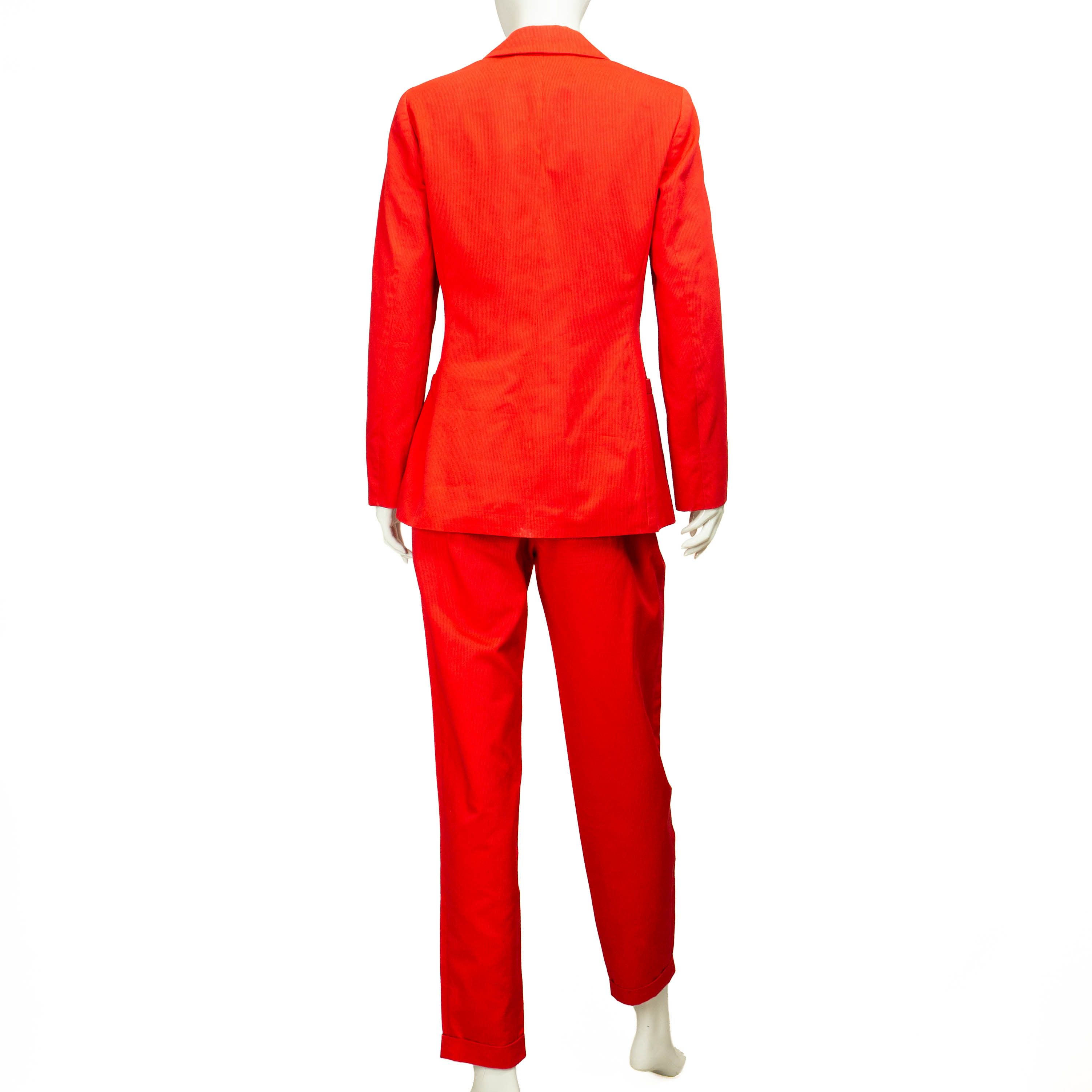 Versace × Versus VERSUS Gianni Versace Red Set Blazer Pants Vintage 90s 00s Size S / US 4 / IT 40 - 2 Thumbnail