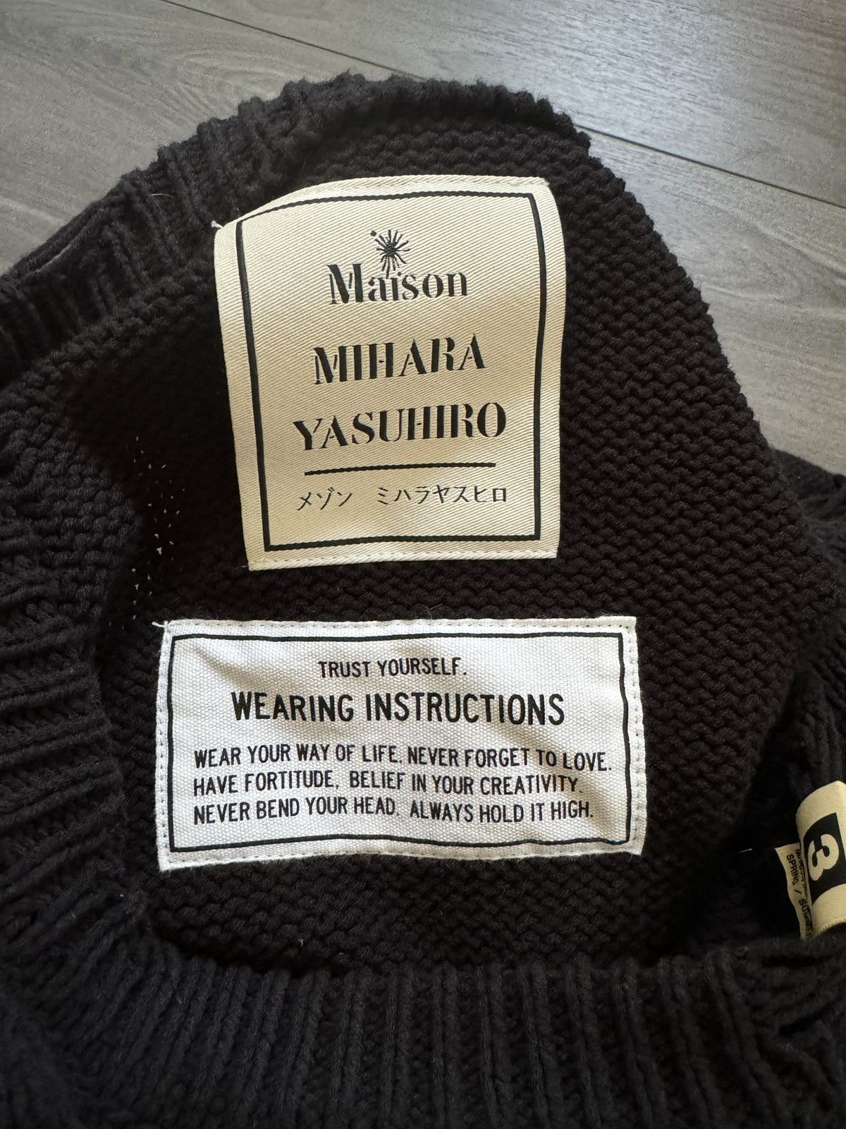 Maison MIHARA YASUHIRO Black Distressed MMY Sweater Size US L / EU 52-54 / 3 - 7 Thumbnail