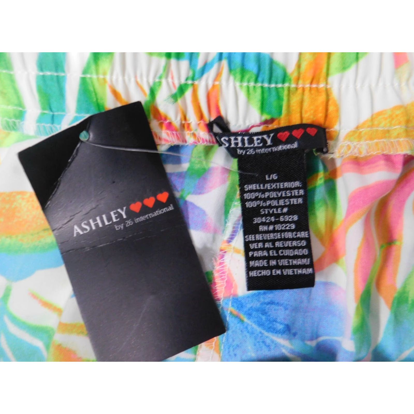 HARE Ashley Womens Pants L Green Floral Straight Harem Casual Pockets Zip Size 36" / US 14 / IT 50 - 3 Thumbnail