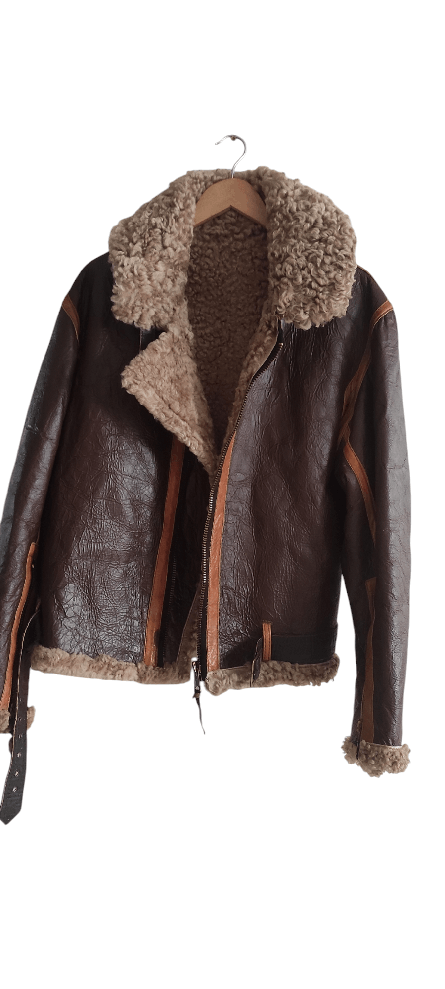 Other Bomber Flying Genuine Sheepskin Leather Fur Jacket Size US L / EU 52-54 / 3 - 3 Thumbnail
