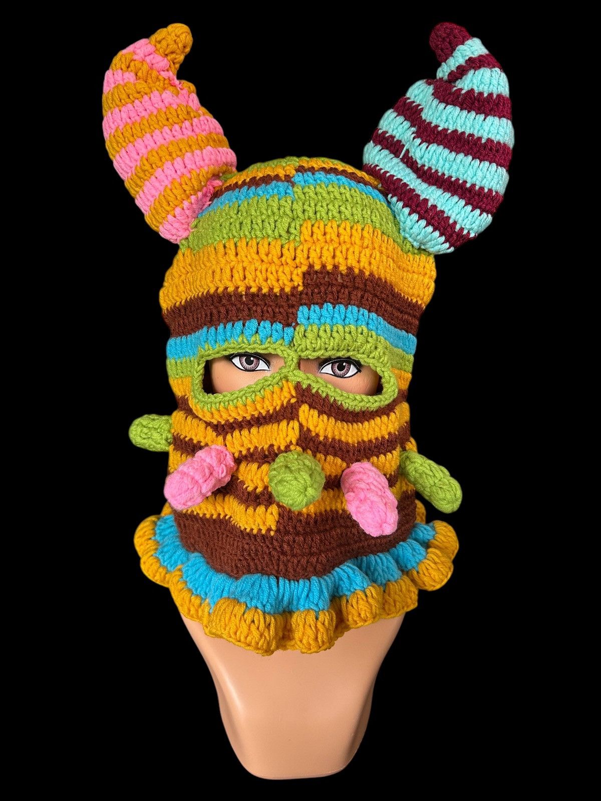 Japanese Brand × Kapital × Vintage Very Rare Crochet Knitted Handmade Balaclava Masked Size ONE SIZE - 1 Thumbnail