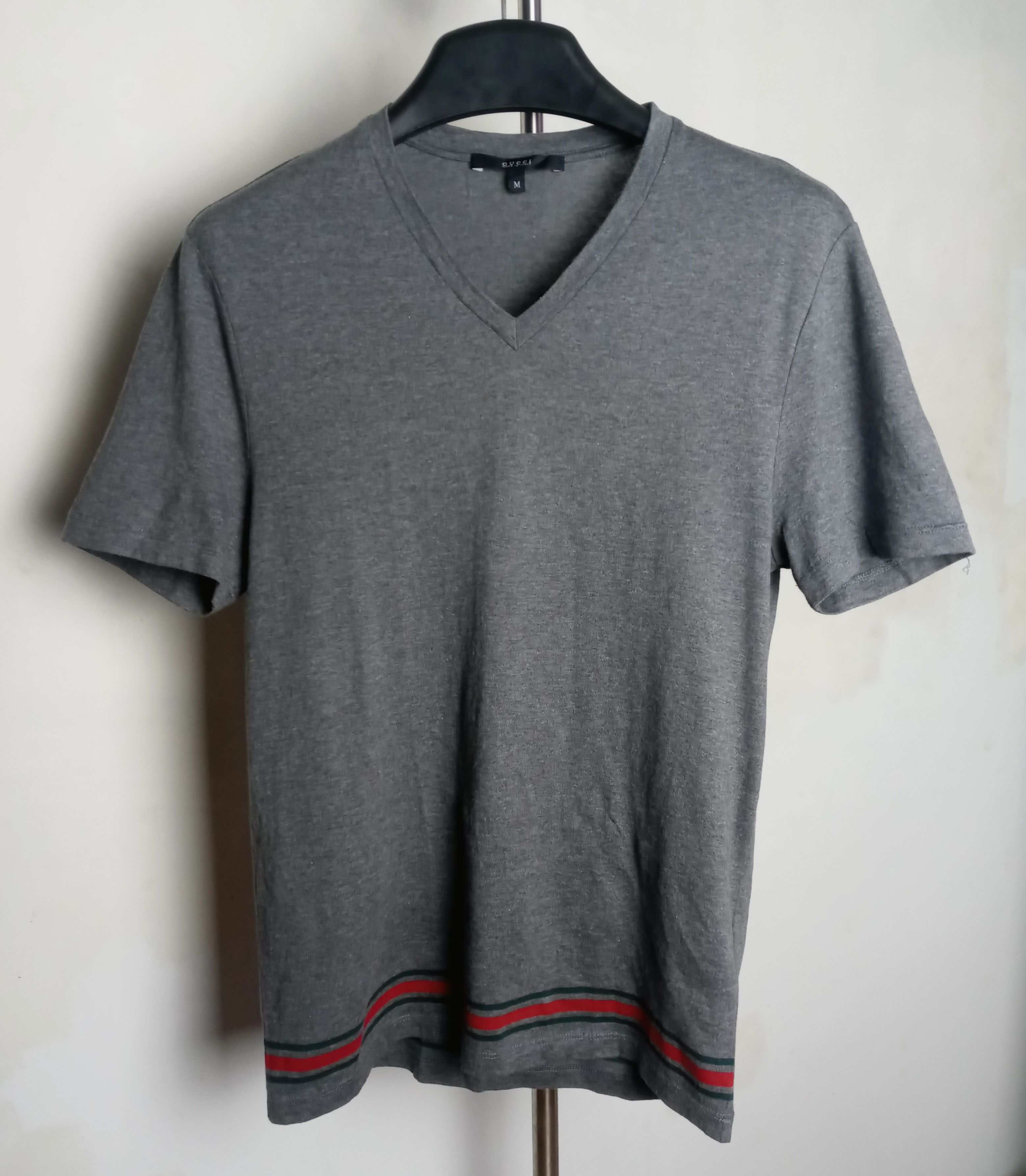 Gucci Gucci Grey Striped T shirt Size US M / EU 48-50 / 2 - 1 Thumbnail