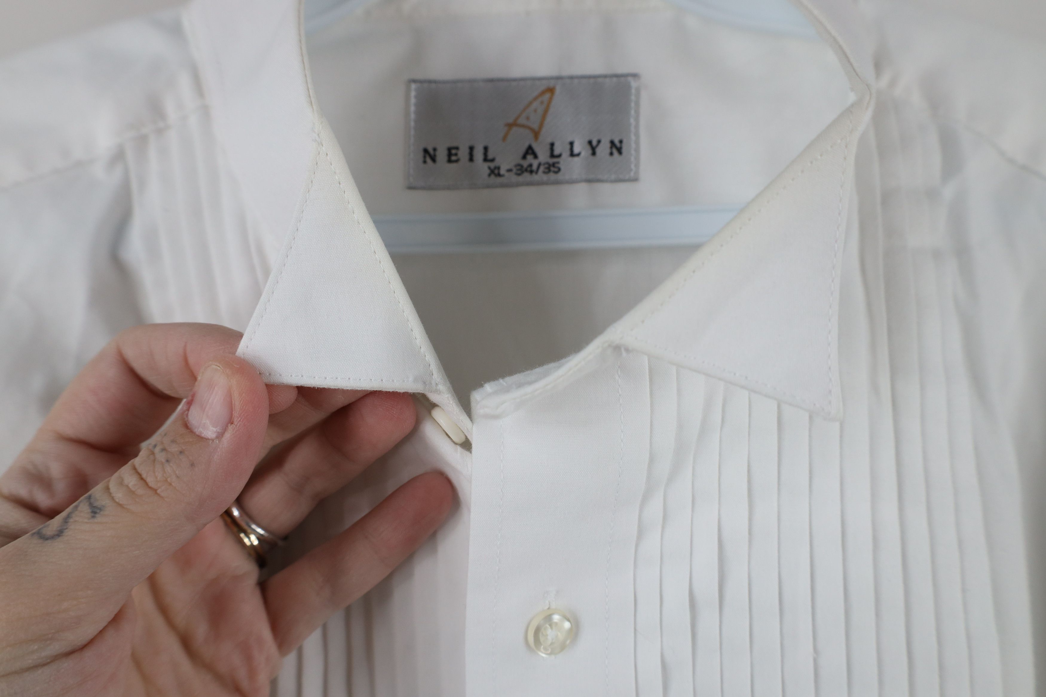 Vintage Vintage 90s Streetwear Prom Wedding Button Shirt White Size US L / EU 52-54 / 3 - 7 Thumbnail