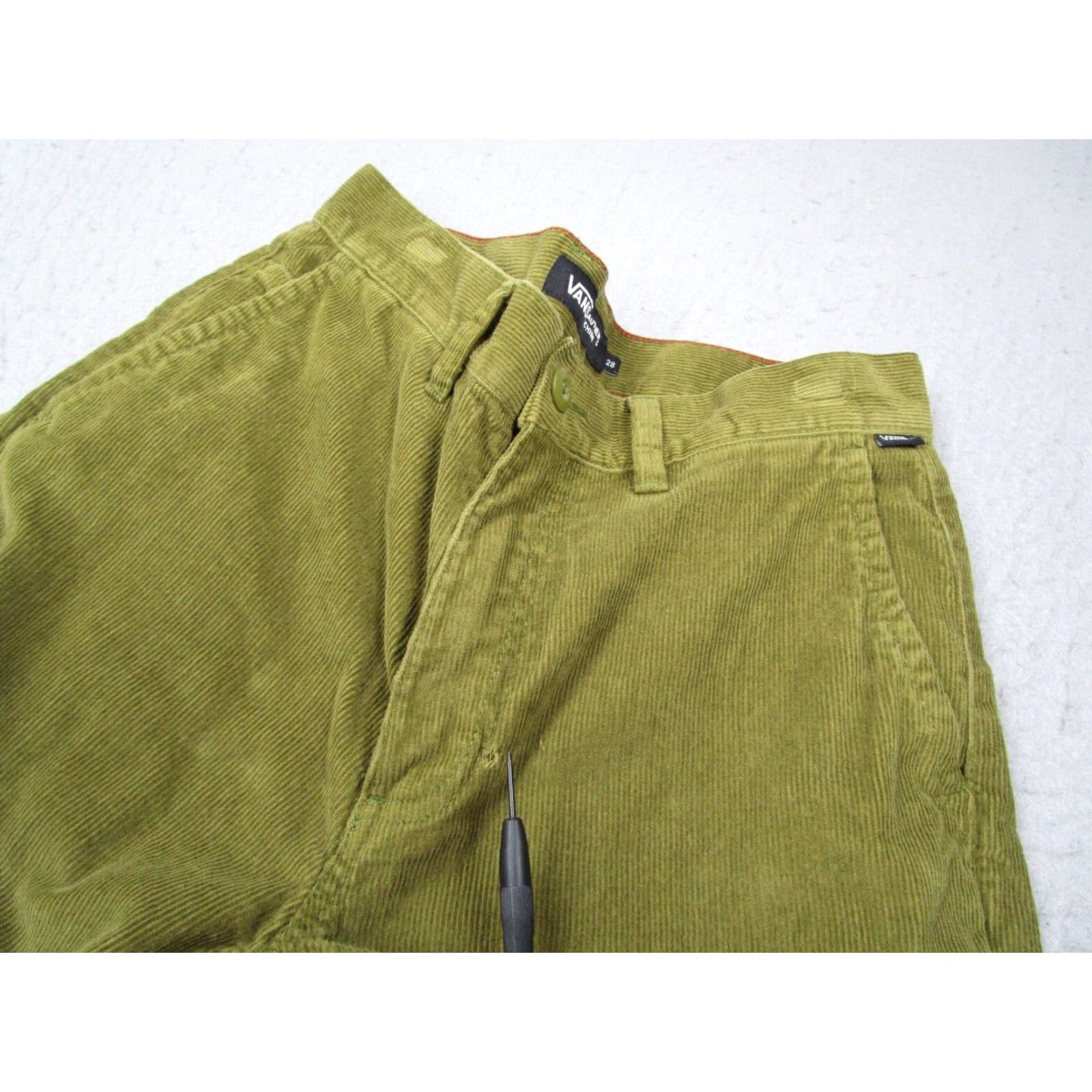 Vans Vans Men's Chino Pants 28 Relaxed Fit Green Corduroy Flat Front 28x30 Modern Size US 28 / EU 44 - 5 Thumbnail