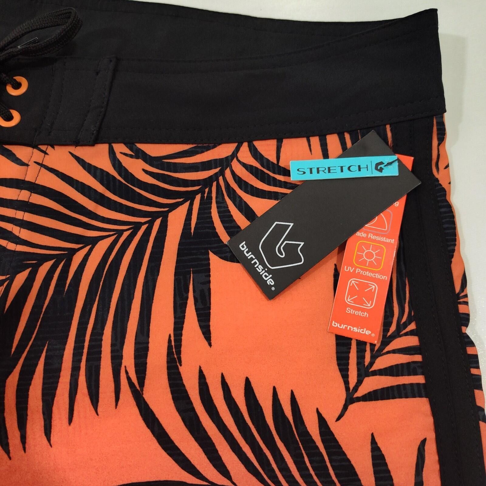 Burnside Burnside Board Shorts Men's 34 Orange Pink Leaf Print Size US 34 / EU 50 - 4 Thumbnail