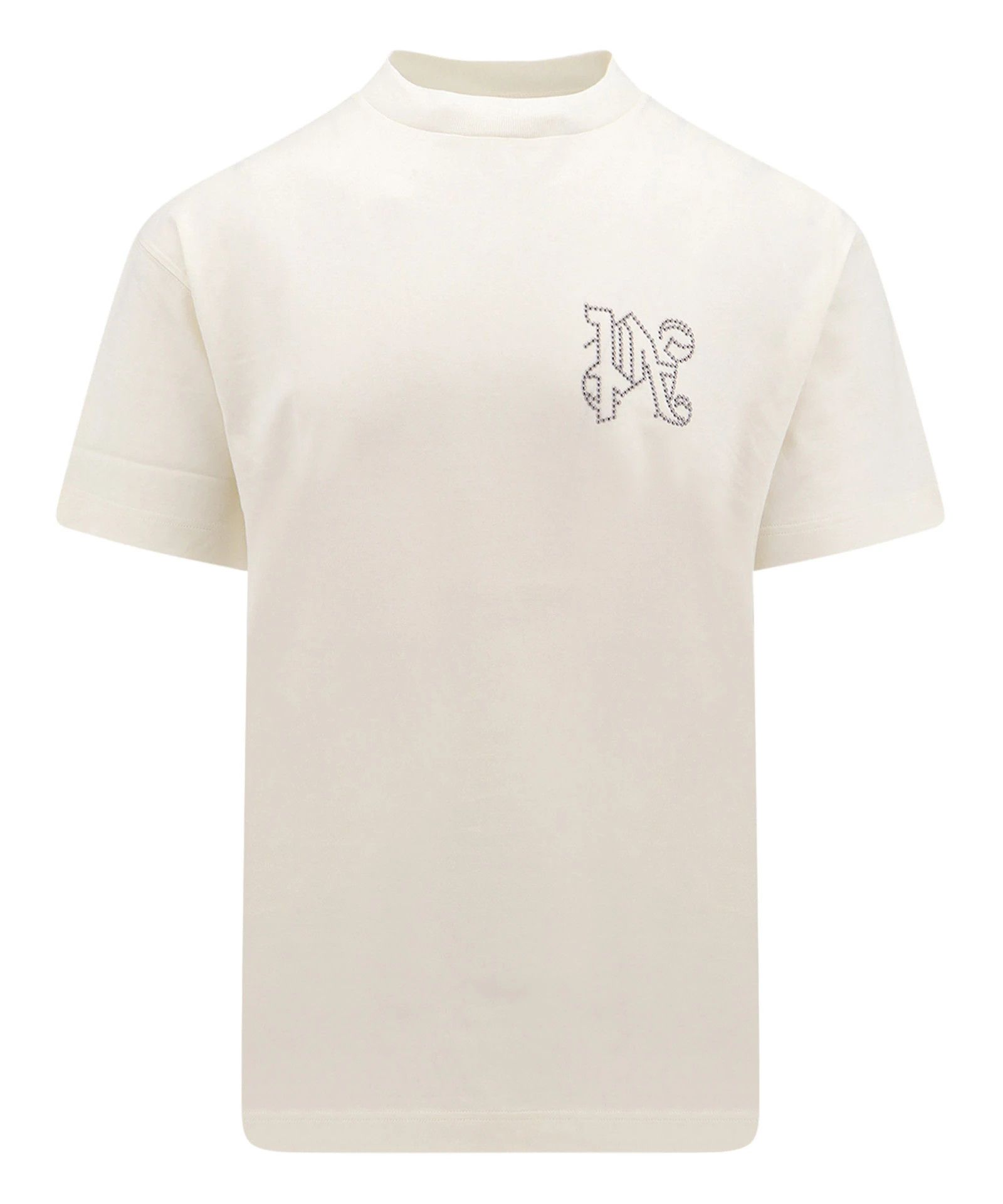 Palm Angels o1s22i1n1224 Studded Monogram T-Shirt in White Size US XL / EU 56 / 4 - 1 Thumbnail