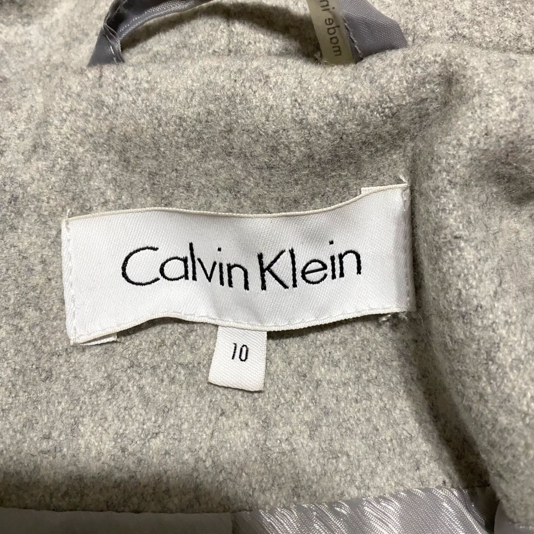 Calvin Klein Calvin Klein Womens sz 10 Coat Gray Wool Blend Double Breasted Button Up Size L / US 10 / IT 46 - 3 Thumbnail