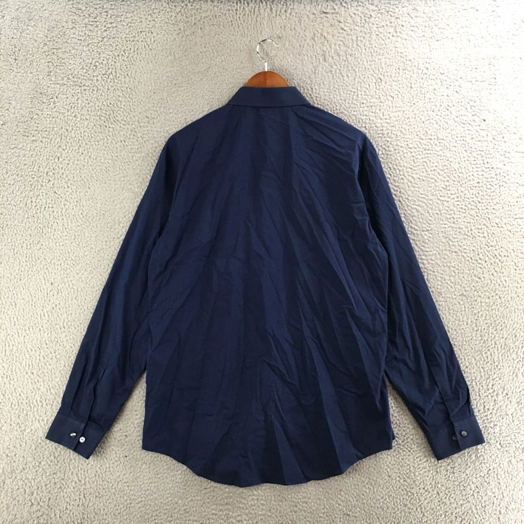 Kenneth Cole Kenneth Cole Reaction Dress Shirt Mens 16.5 Slim Fit Collared Long Sleeve Blue Size 46R - 7 Thumbnail