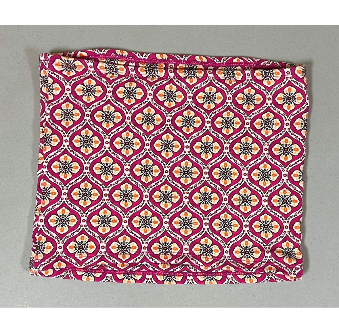 Vintage Pink Orange Geometric Floral Print Tube Top Shirt Size M 🌺✨ Size M / US 6-8 / IT 42-44 - 4 Thumbnail
