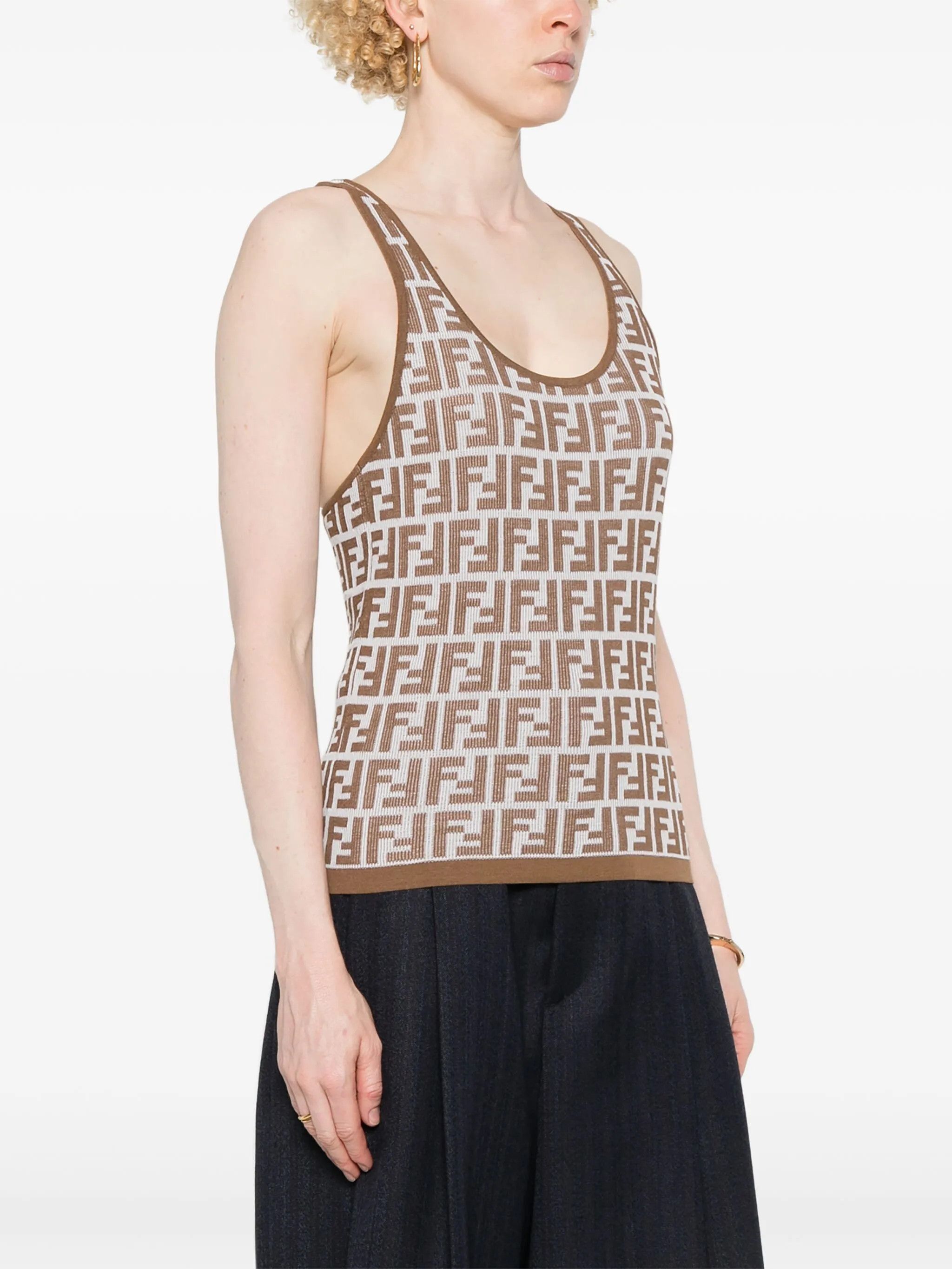 Fendi o1s1wg110425 Top in Brown Size S / US 4 / IT 40 - 3 Thumbnail