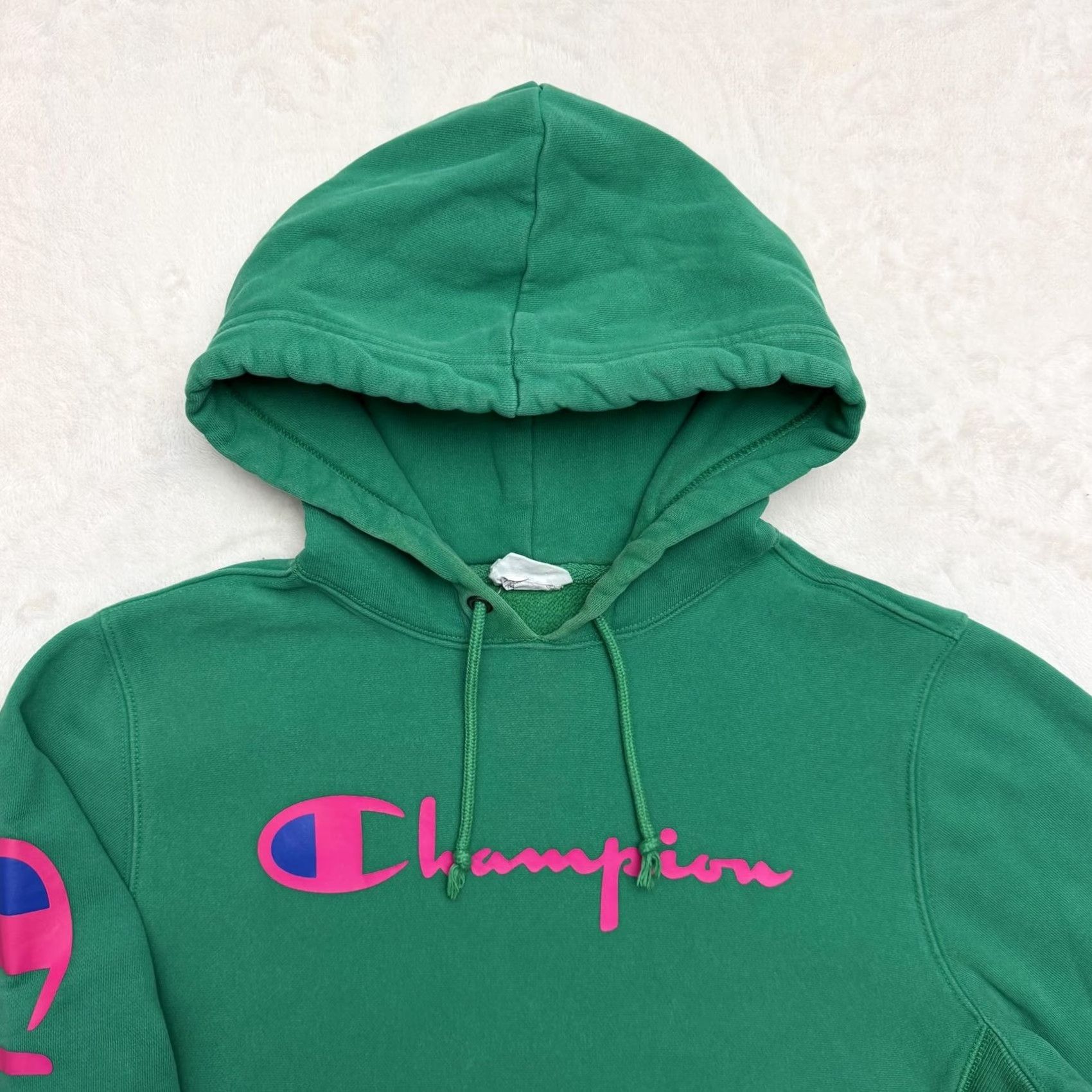 Champion Champion Reverse Weave Hoodie Mens M Green Logo Pullover Sports Graphic Print Regular Fleece Cotton Polyester Size US M / EU 48-50 / 2 - 2 Thumbnail