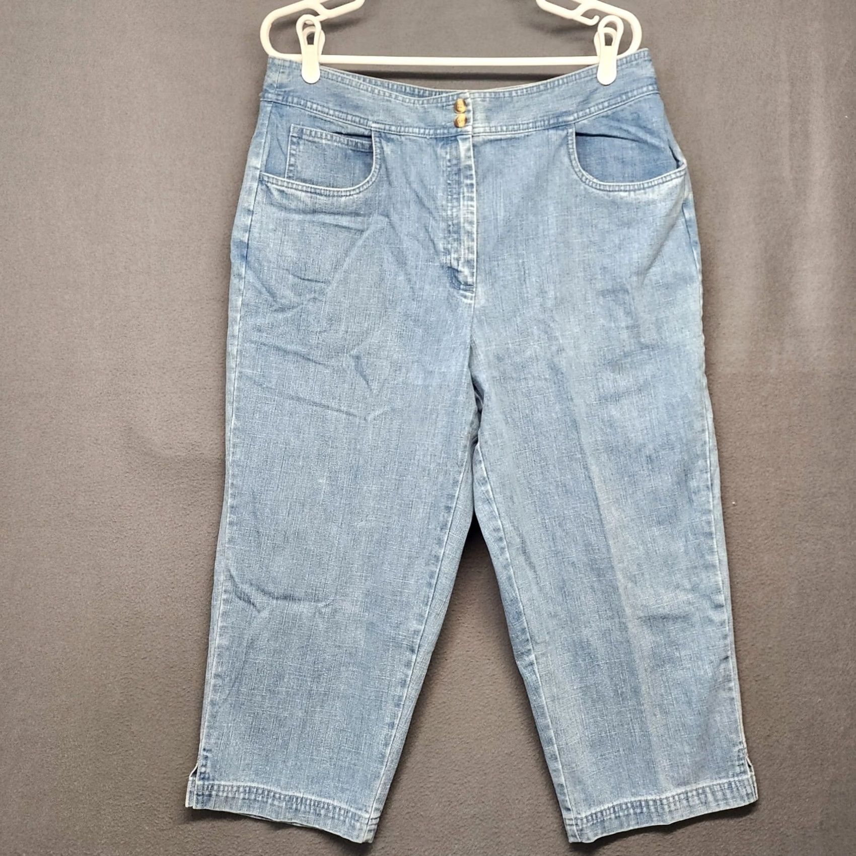Talbots VINTAGE Talbots Jeans Capri Cropped 21" Inseam Womens 16 Blue Cotton Blend Jeans Capris Pants Petite Plus Mens? Size 38" / US 16 / IT 52 - 2 Thumbnail