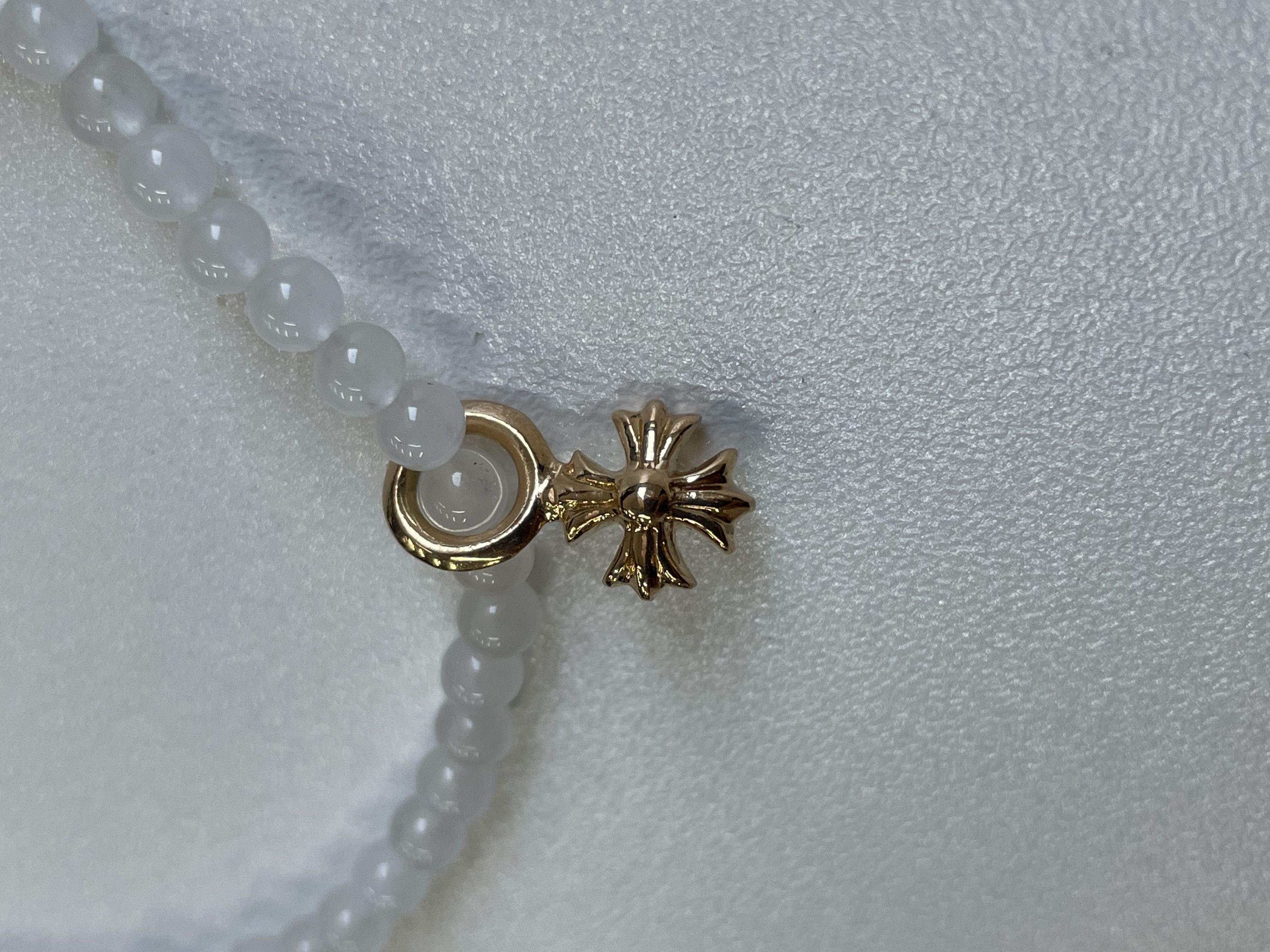 Chrome Hearts Chrome Hearts 4mm White 22K Gold Cross Beaded Bracelet Size ONE SIZE - 5 Thumbnail