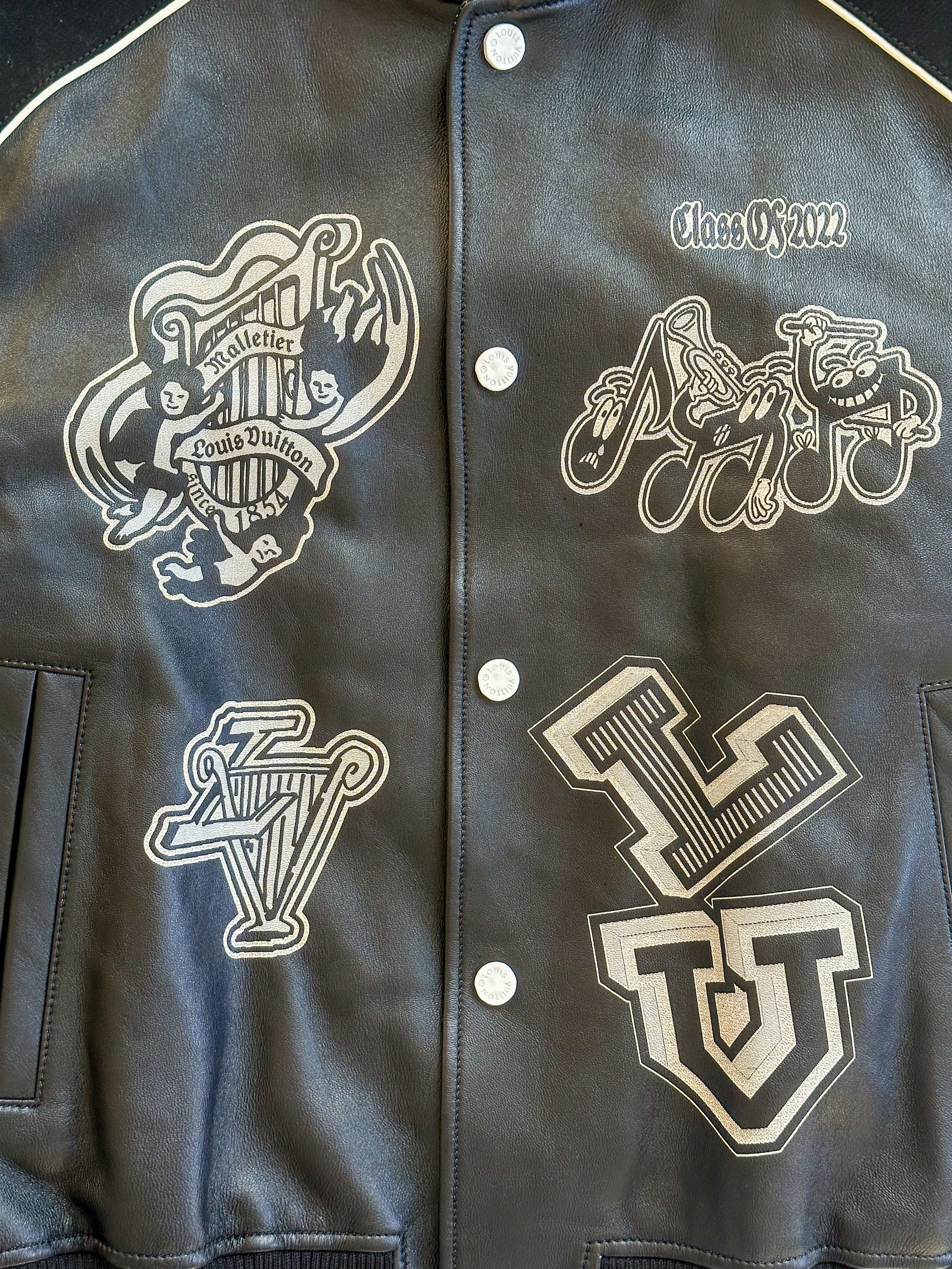 Louis Vuitton Louis Vuitton Black Leather Varsity Jacket Size US XXL / EU 58 / 5 - 3 Thumbnail