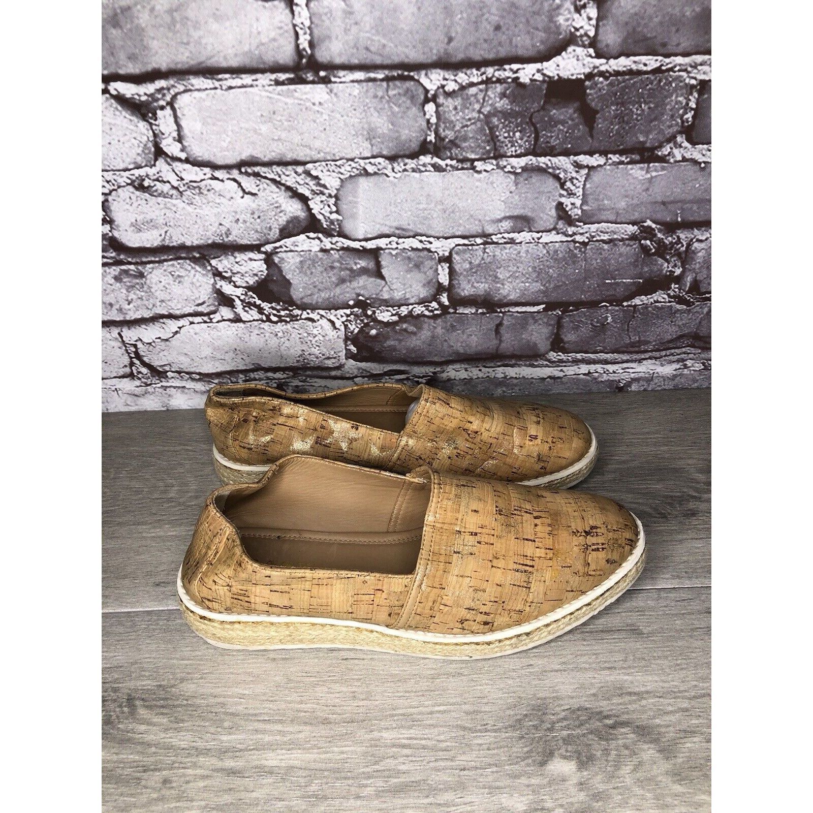 Trask TRASK Cork Tan Sparkle Star Espadrilles Slip On Shoes Women Size US 8 / IT 38 - 18 Thumbnail