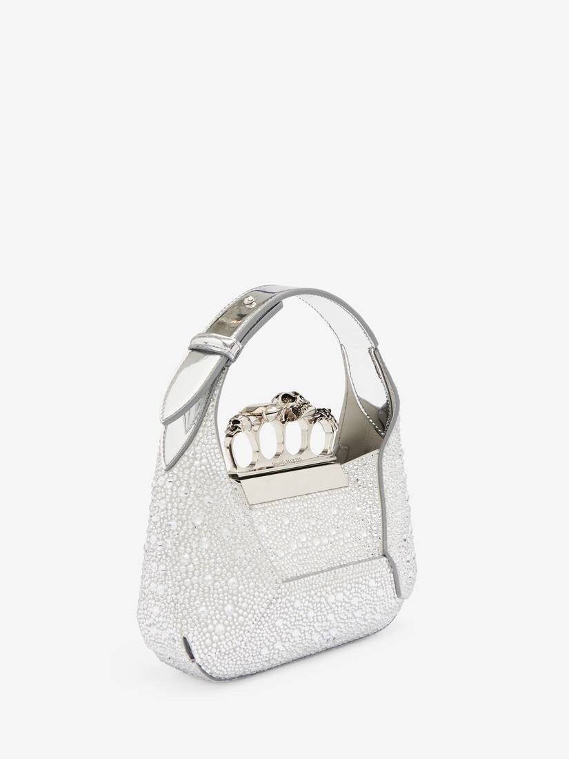 Alexander McQueen o1w1db11225 Size: OS/The Jewelled Hobo Mini Bag in Silver Size ONE SIZE - 3 Thumbnail