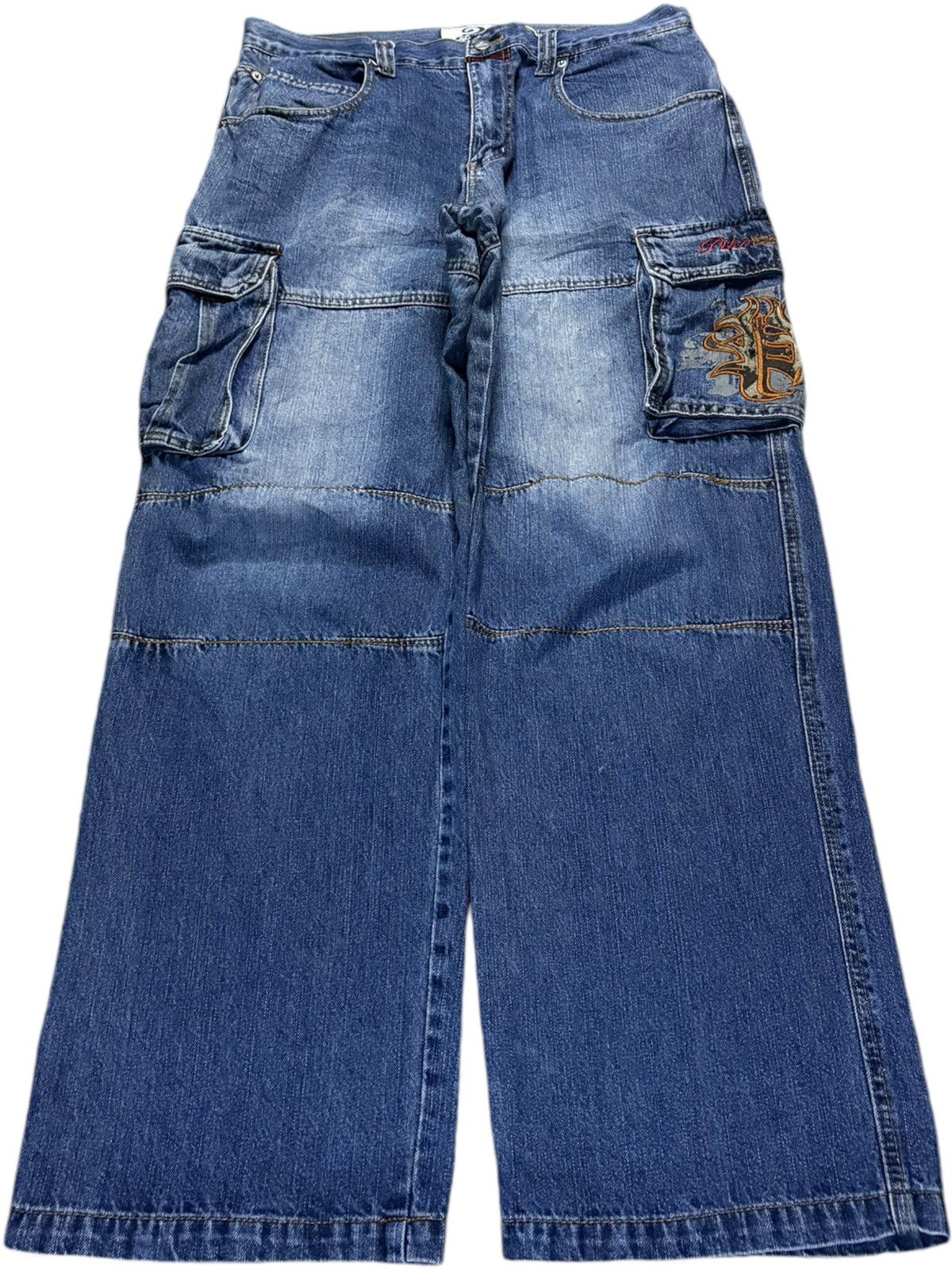 Vintage Japanese Brand Mud Wash Baggy Cargo Jeans
