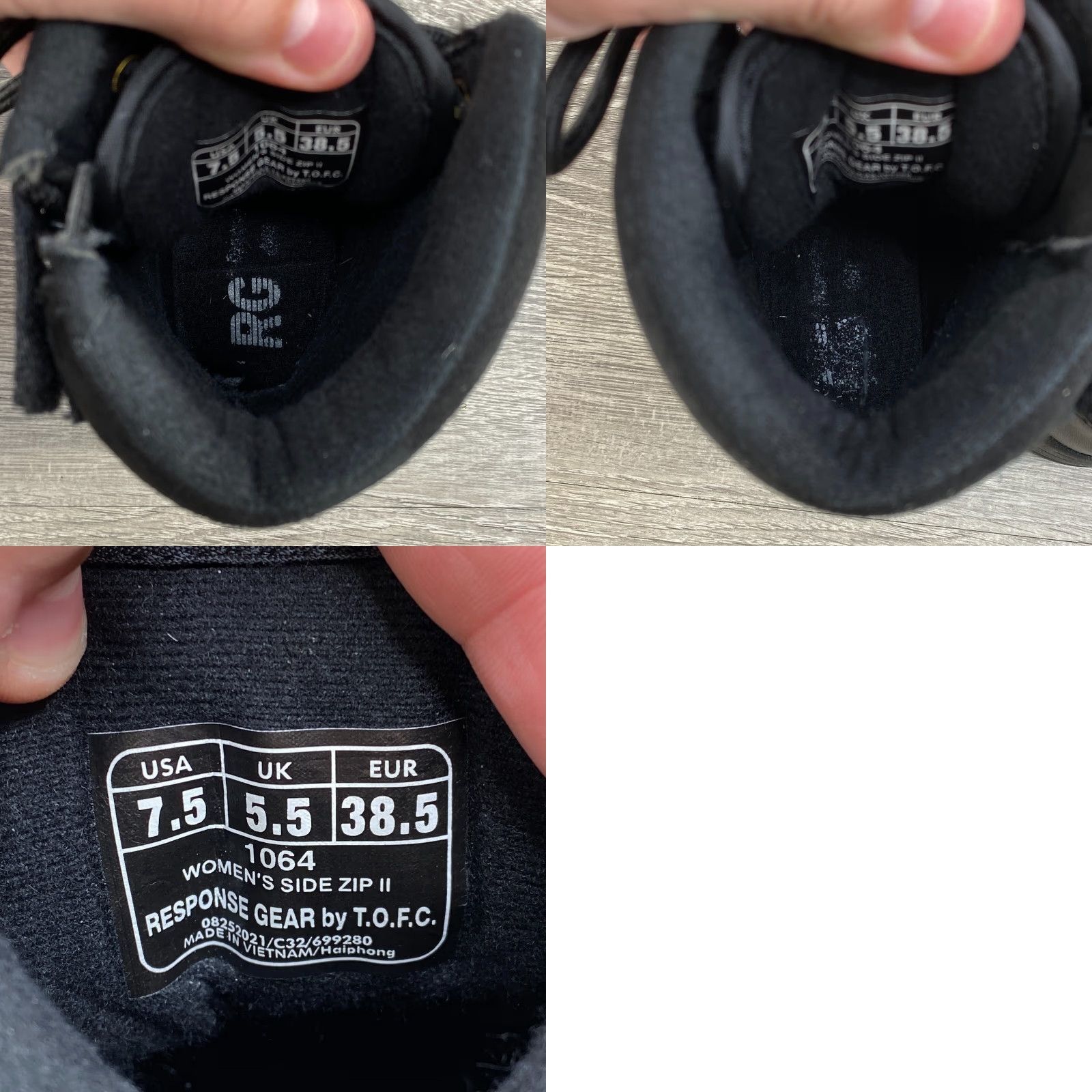 Response Gear Combat Boots Womens 7.5 Black Side Zip II Tactical Footwear Boot Womens 7.5 Black Combat Boots