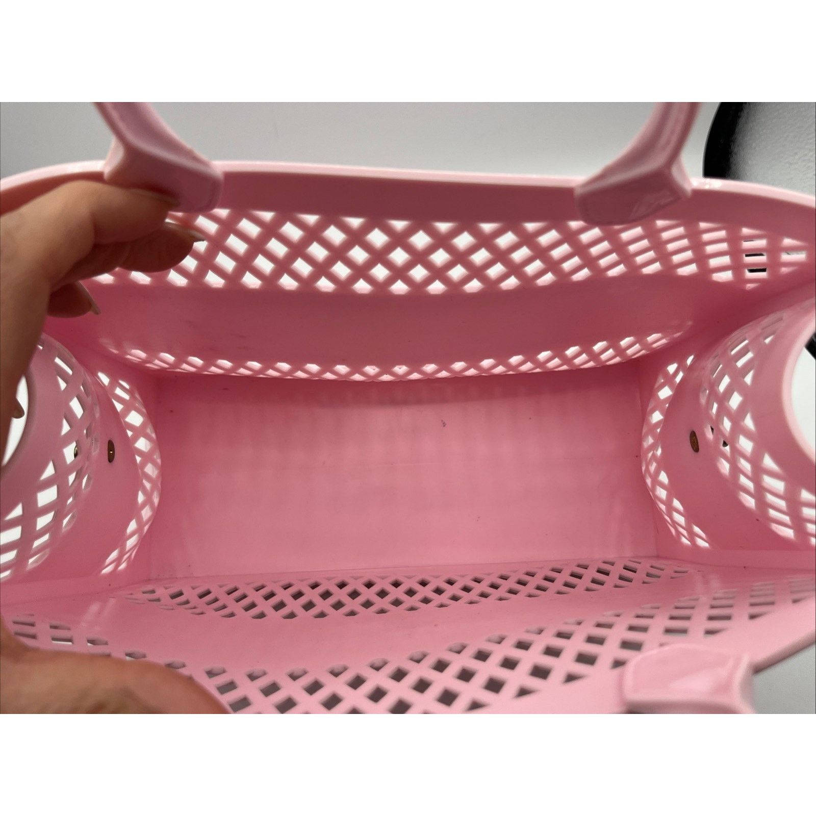 Other Womens Double Handles Pink Plastic Tote Bag w/ Strap Hooks Size ONE SIZE - 11 Thumbnail