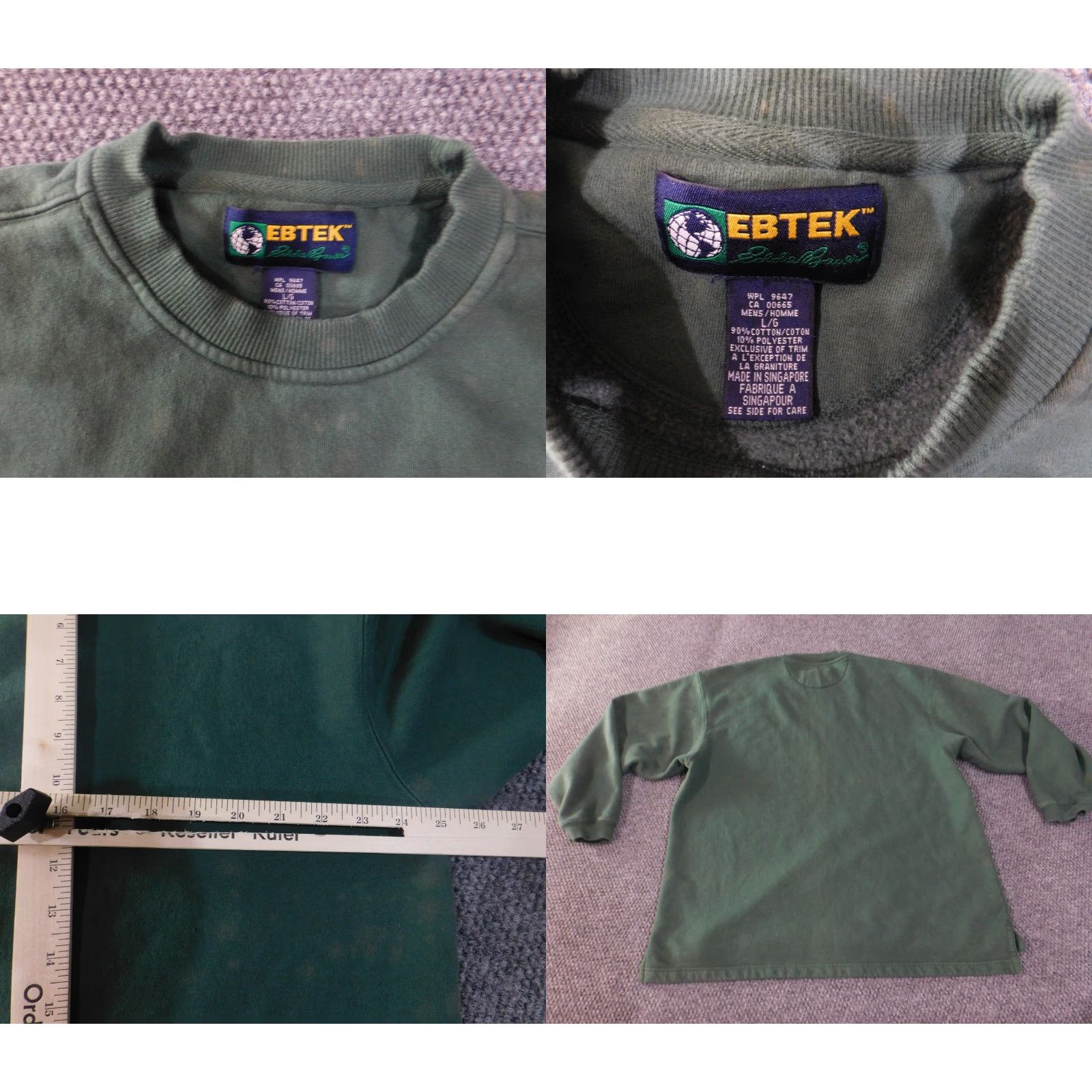 Eddie Bauer VINTAGE Eddie Bauer Ebtek Sweater Mens Large Green Crewneck Pullover Fleece 90s Athletic Casual Outdoor Winter Cotton Polyester Ribbed Crew Neck Size US L / EU 52-54 / 3 - 8 Thumbnail