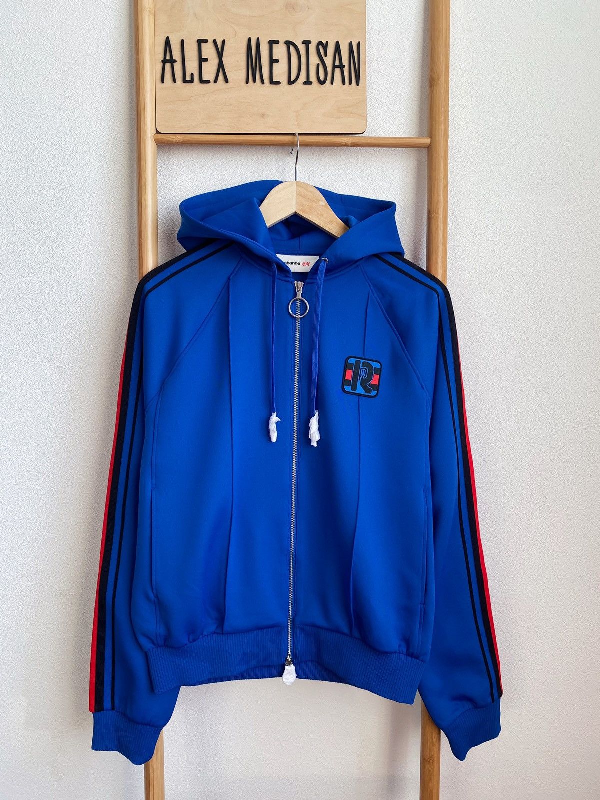 H&M × Paco Rabanne New Rabanne x H&M Unisex Blue Full Zip Hooded Tracksuit Size M / US 6-8 / IT 42-44 - 23 Thumbnail