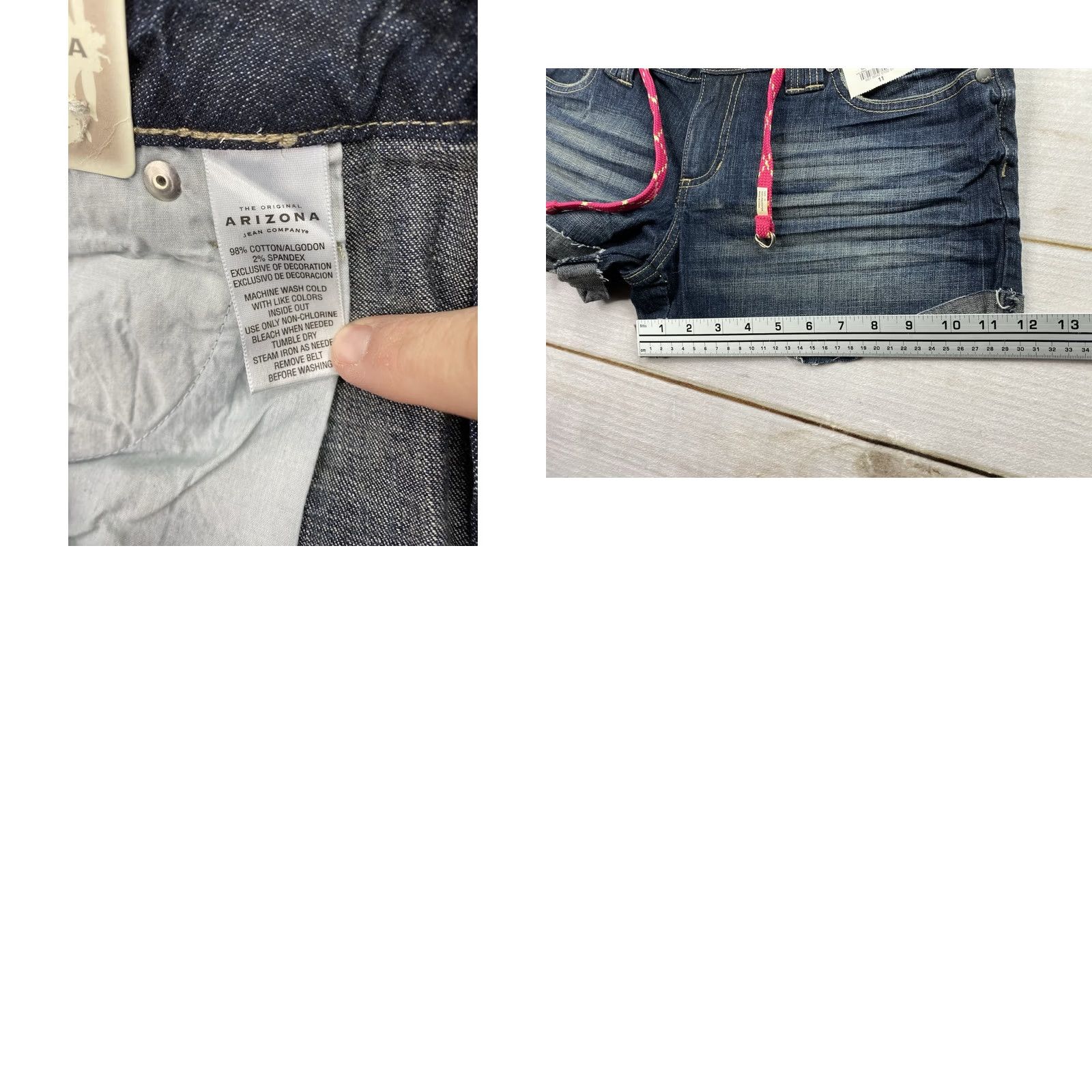 Vintage Vtg AriZona Jeans Co Shorts 11 Cuffed Distressed Stretch Denim Low Rise Y2K NWT Size 32" / US 10 / IT 46 - 8 Thumbnail