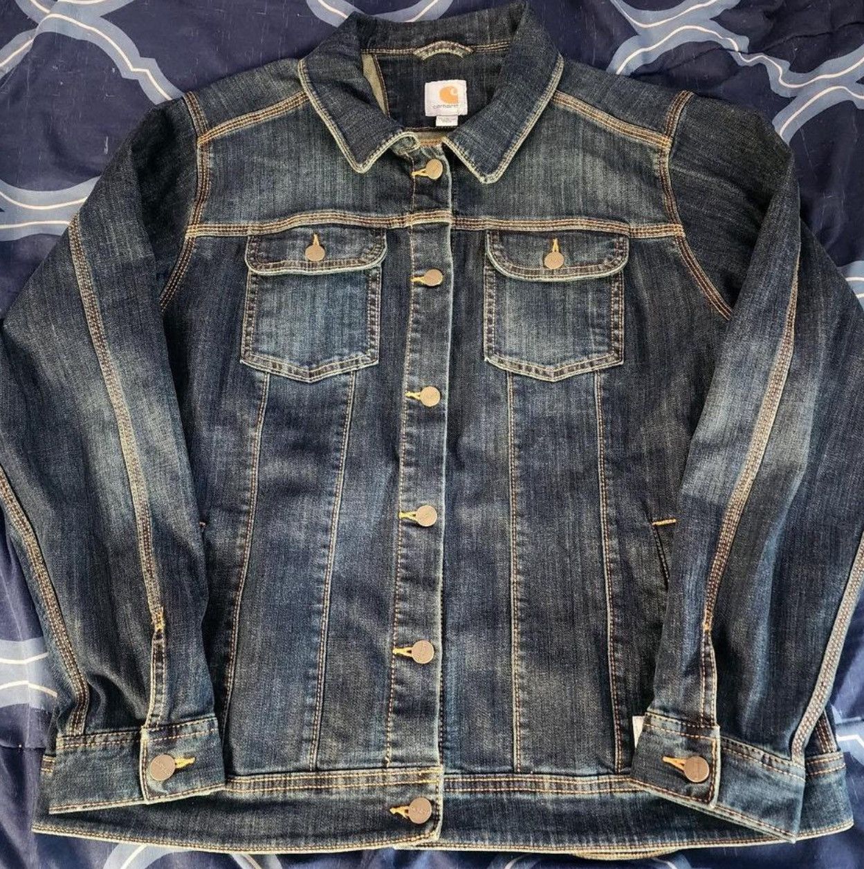 Carhartt Vintage Carhartt Navy Blue Denim Jean Jacket Size US XL / EU 56 / 4 - 3 Thumbnail