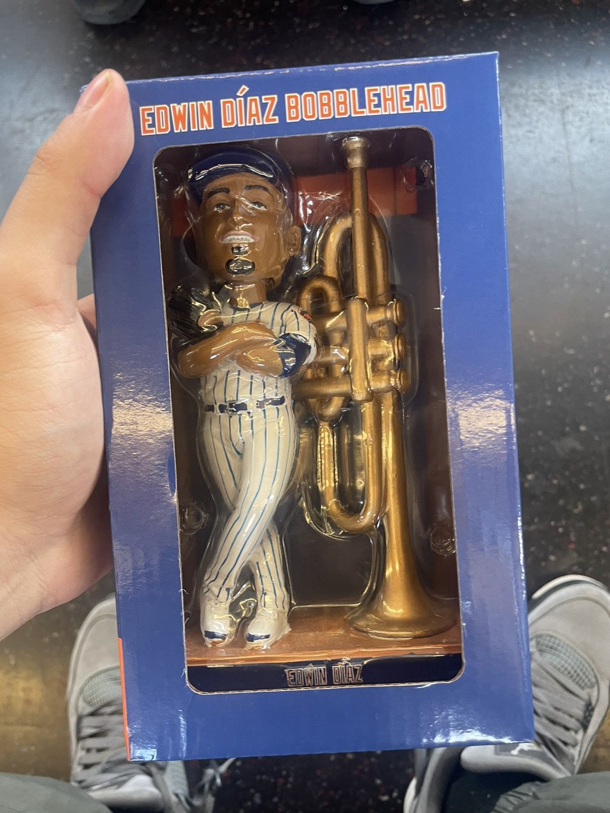 image of New York Mets Edwin Diaz Trumpet Bobble Head in Bleu, Men's