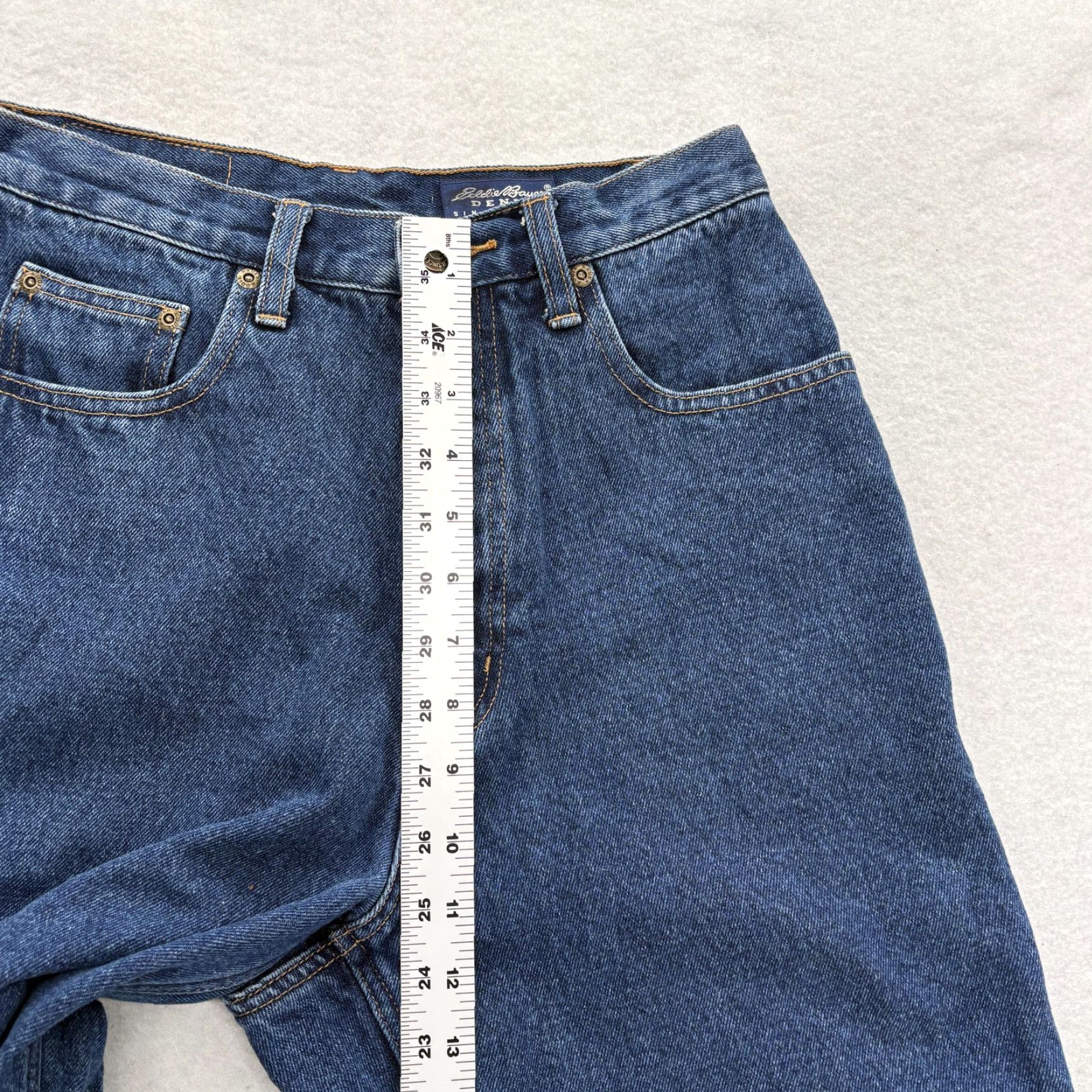 Eddie Bauer VINTAGE Eddie Bauer Jeans Womens 8 Short Blue High Rise Tapered Flannel Lined Denim 100% Cotton Relaxed Pockets Zip Fly Size 30" / US 8 / IT 44 - 7 Thumbnail
