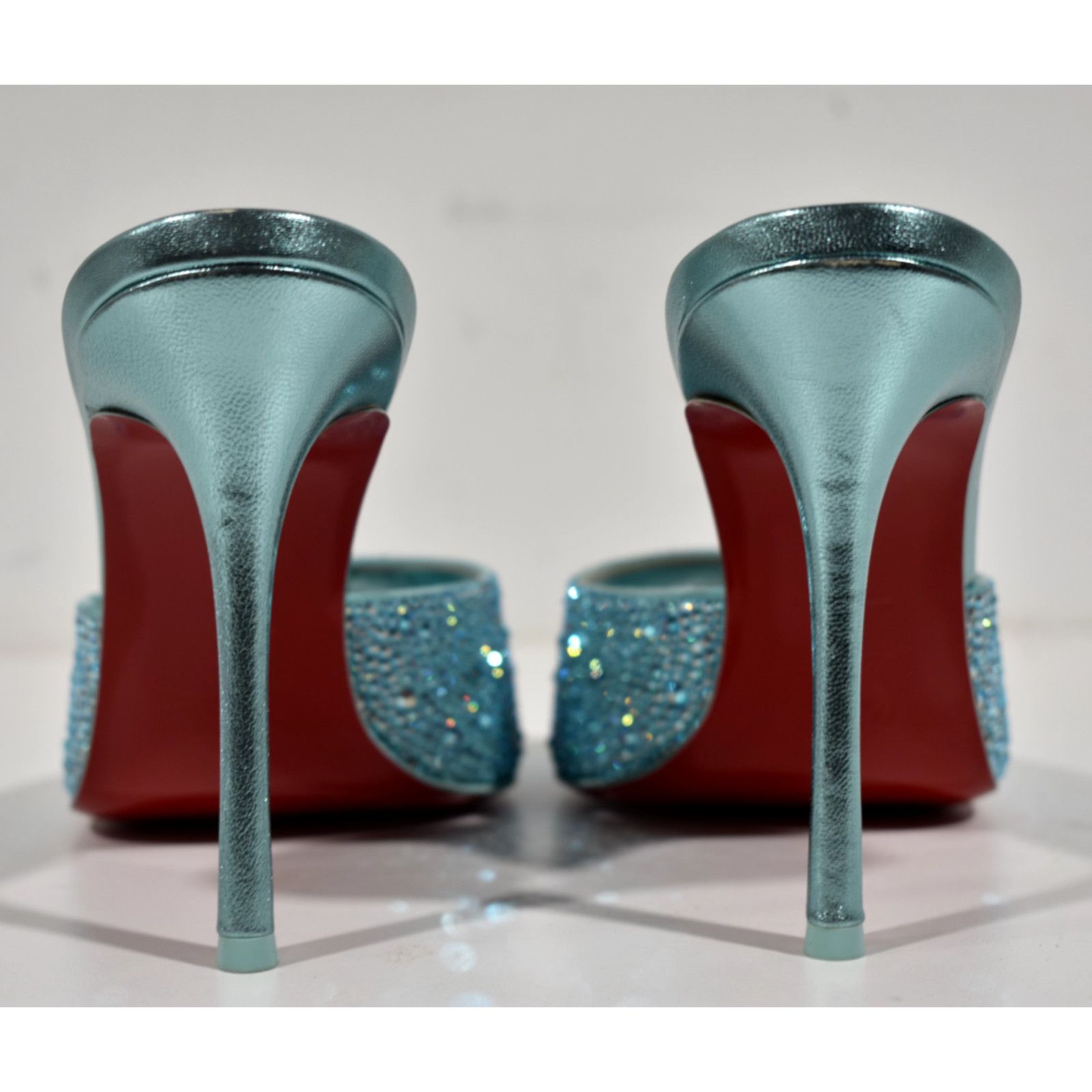 Christian Louboutin Christian Louboutin Me Dolly Strass 100 Blue Backless Size US 10 / IT 40 - 11 Thumbnail