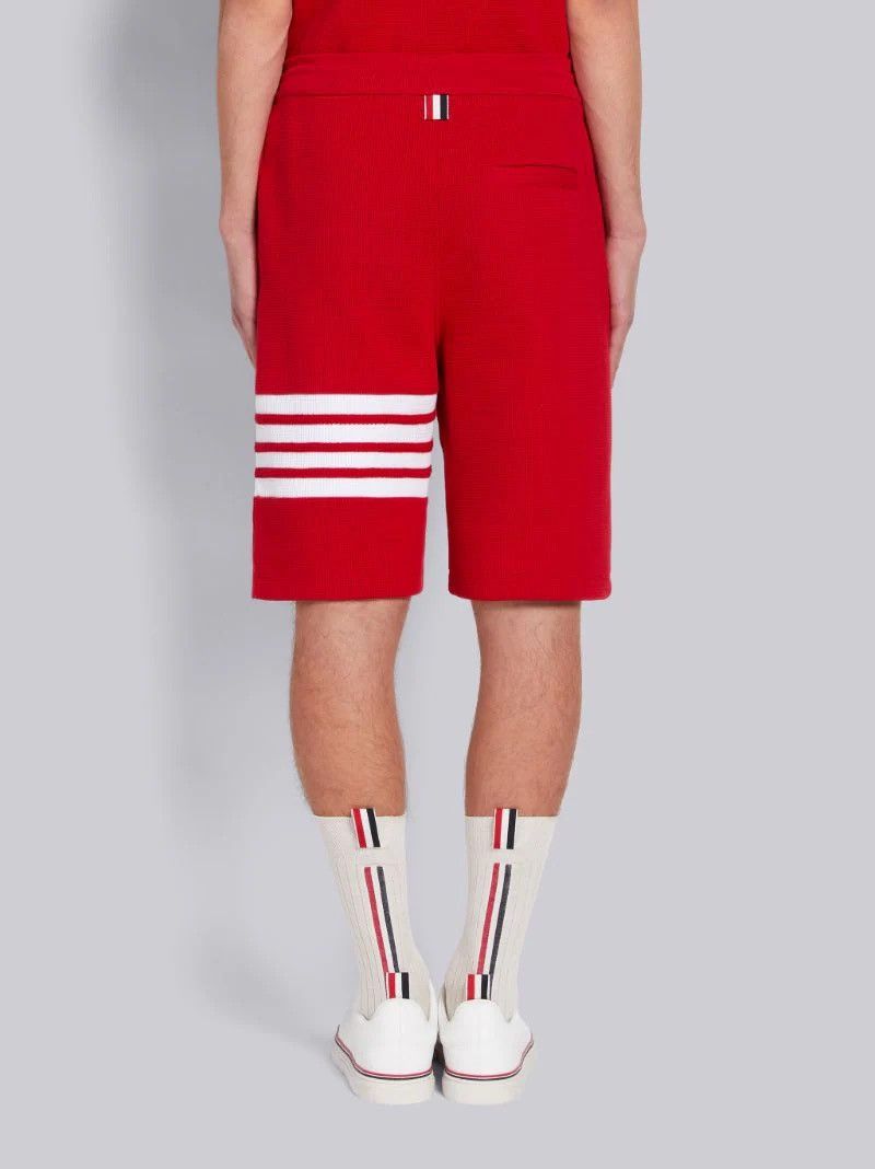 Thom Browne Thom Browne Red Compact Waffle 4-Bar Sweatshort Size US 32 / EU 48 - 2 Thumbnail