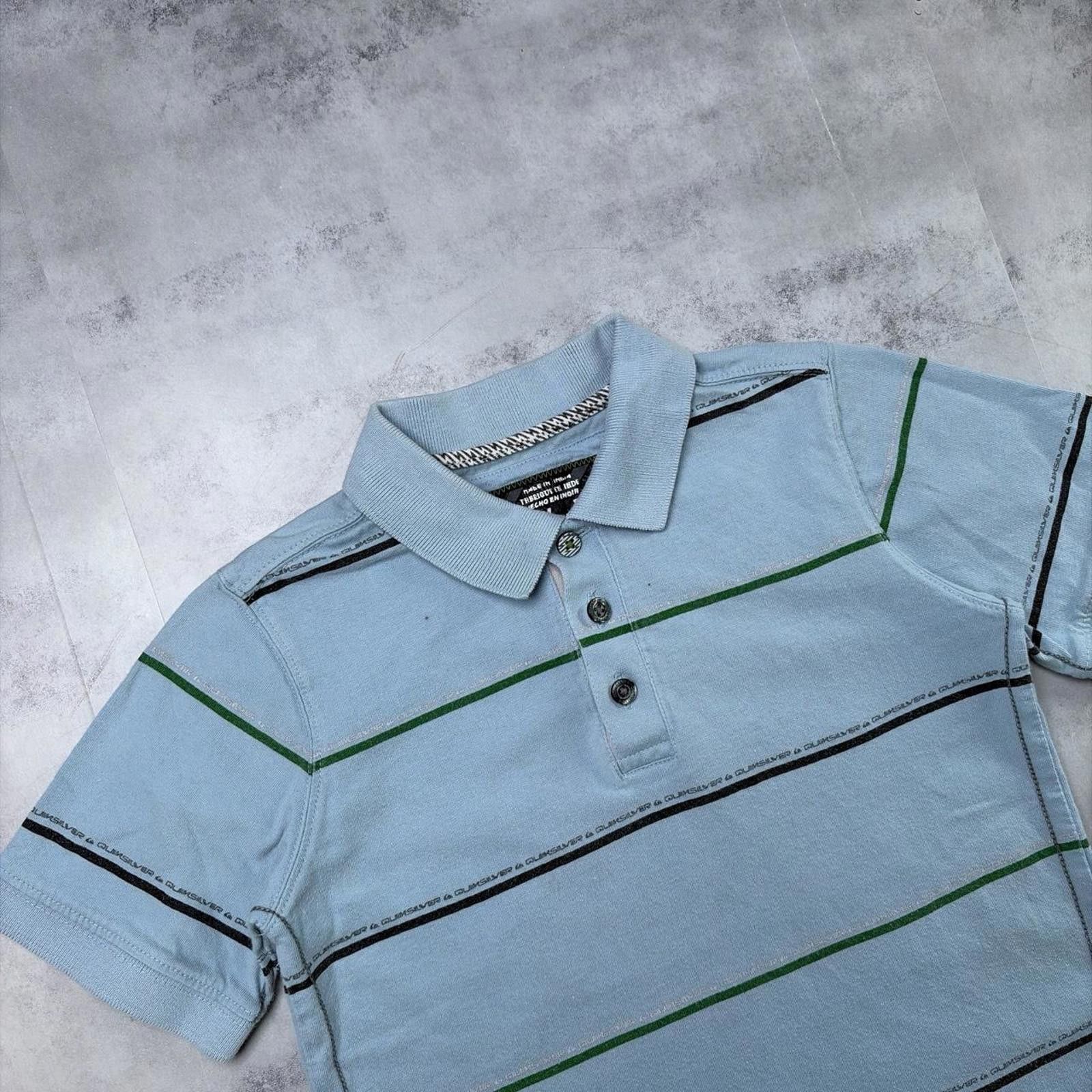 Quiksilver Y2K Light Blue Quilsilver Grunge Surf Polo Shirt Size XXS / US 00 / IT 34 - 5 Thumbnail