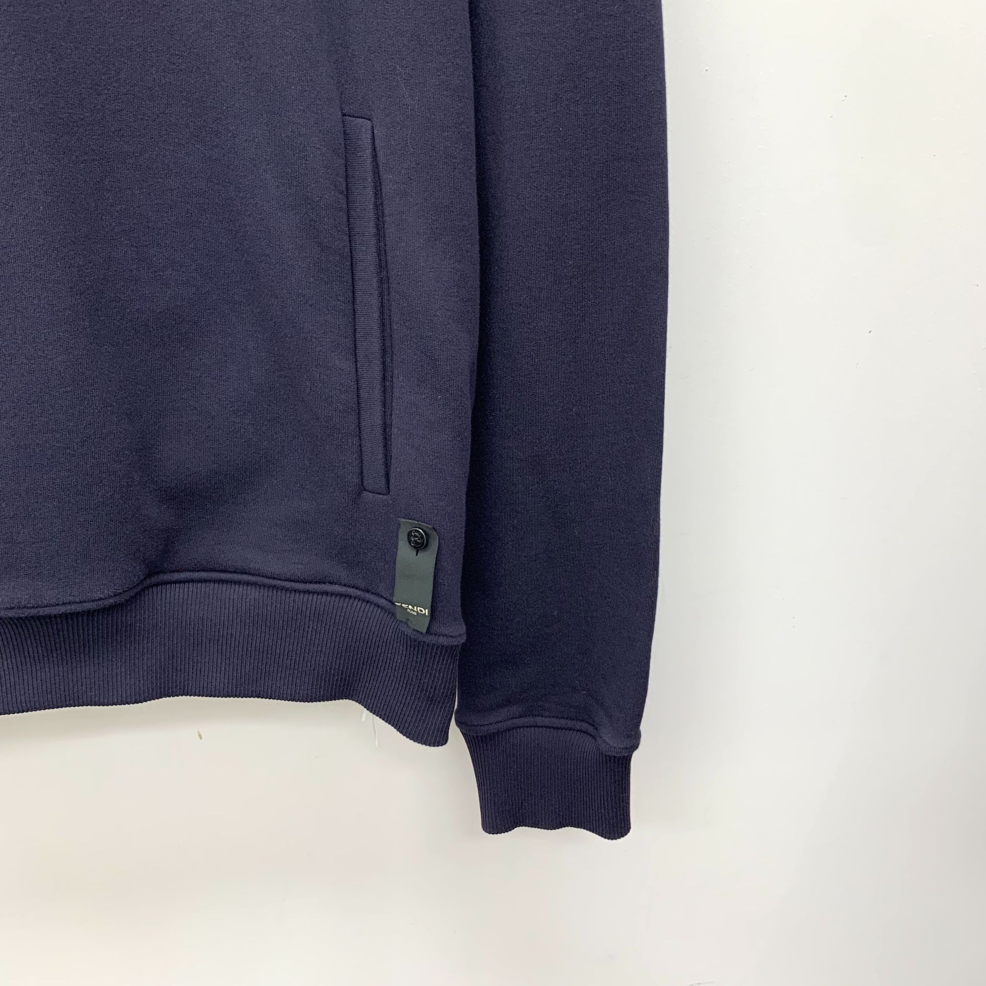 Fendi Fendi Roma Deep Blue Cotton Hooded Sweatshirt With Drawstrin Size US M / EU 48-50 / 2 - 5 Thumbnail
