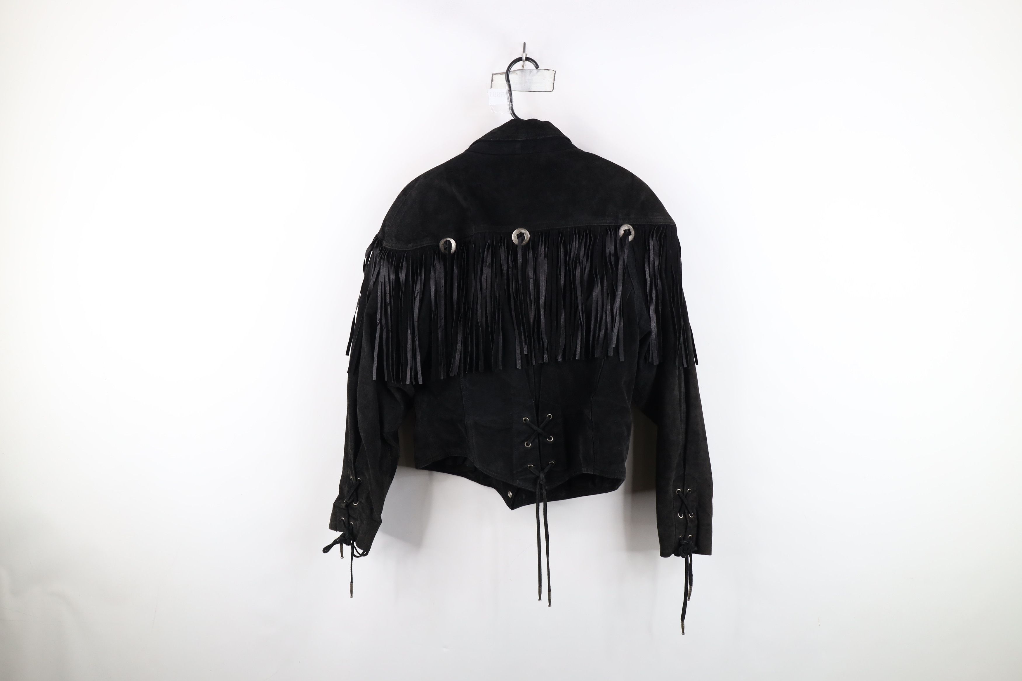 Vintage Vintage 90s Streetwear Western Suede Leather Jacket Black Size M / US 6-8 / IT 42-44 - 14 Thumbnail