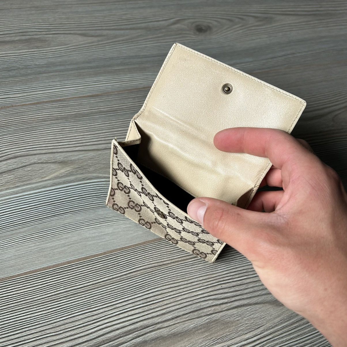 Gucci GUCCI GG BROWN WHITE CANVAS X LEATHER COMPACT WALLET Size ONE SIZE - 15 Thumbnail