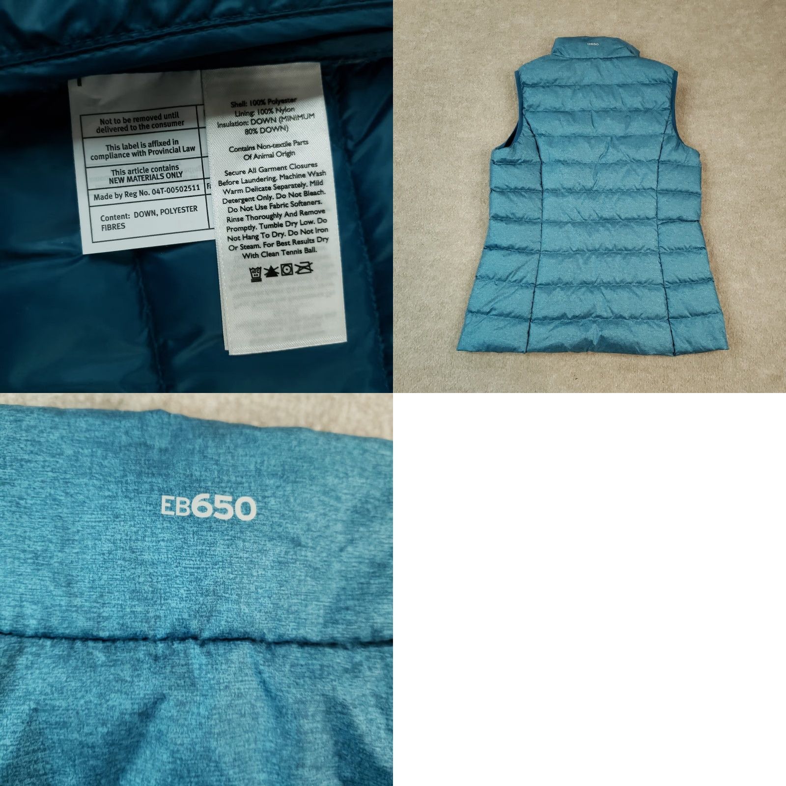 Eddie Bauer Eddie Bauer EB650 Puffer Vest Womens Small Blue Down Full Zip Pockets Mock Neck Size S / US 4 / IT 40 - 8 Thumbnail