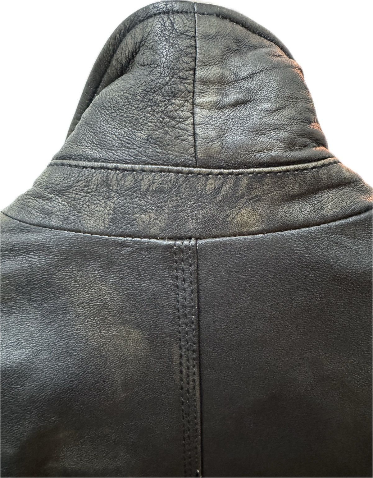 Other Distressed Patch Pocket Boxy Cropped Leather Jacket sz L Size US L / EU 52-54 / 3 - 6 Thumbnail
